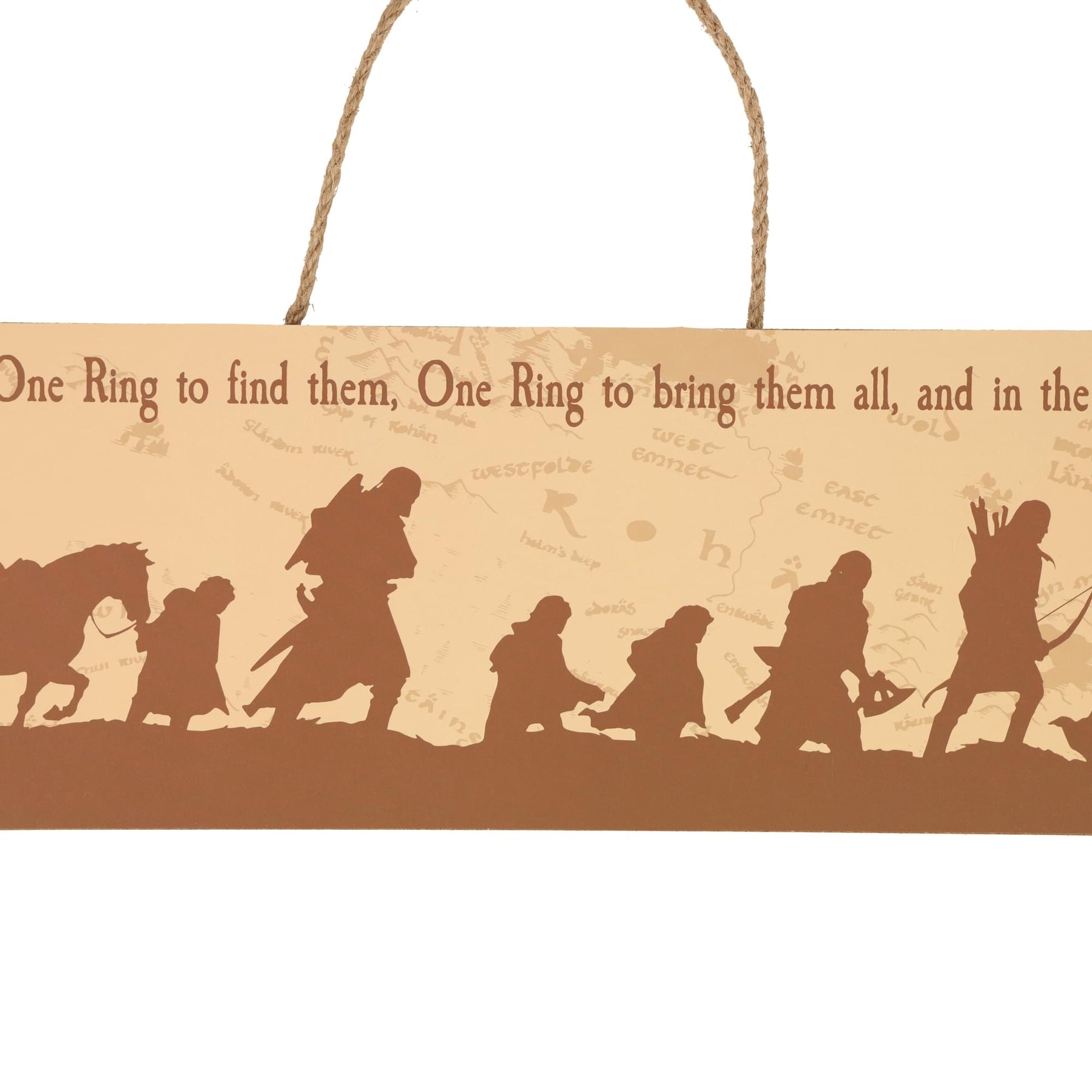 The Lord Of The Rings The Fellowship Framed Wooden Sign | 20 x 5 Inches