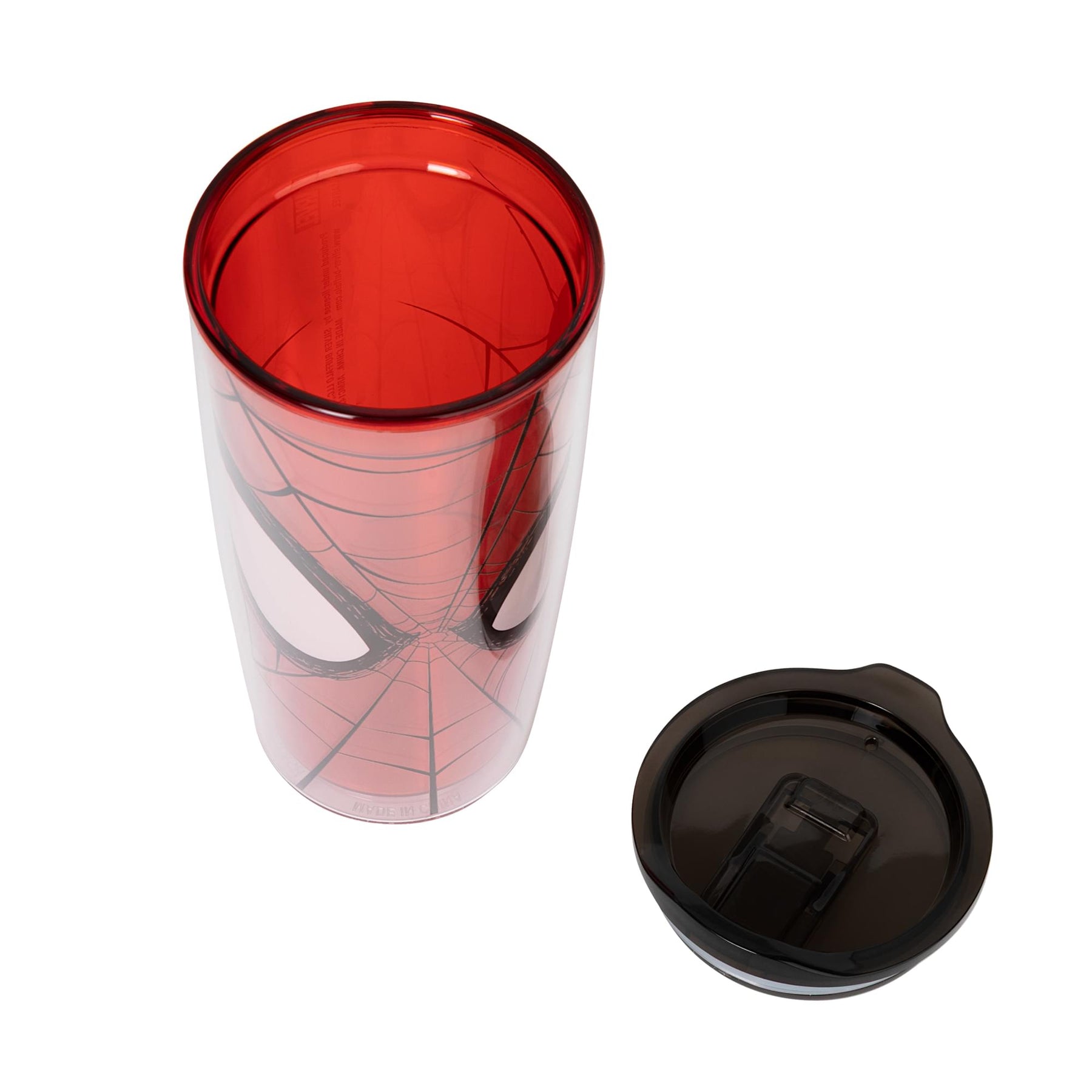 Marvel Spider-Man Face Plastic Travel Tumbler With Lid | Holds 20 Ounces
