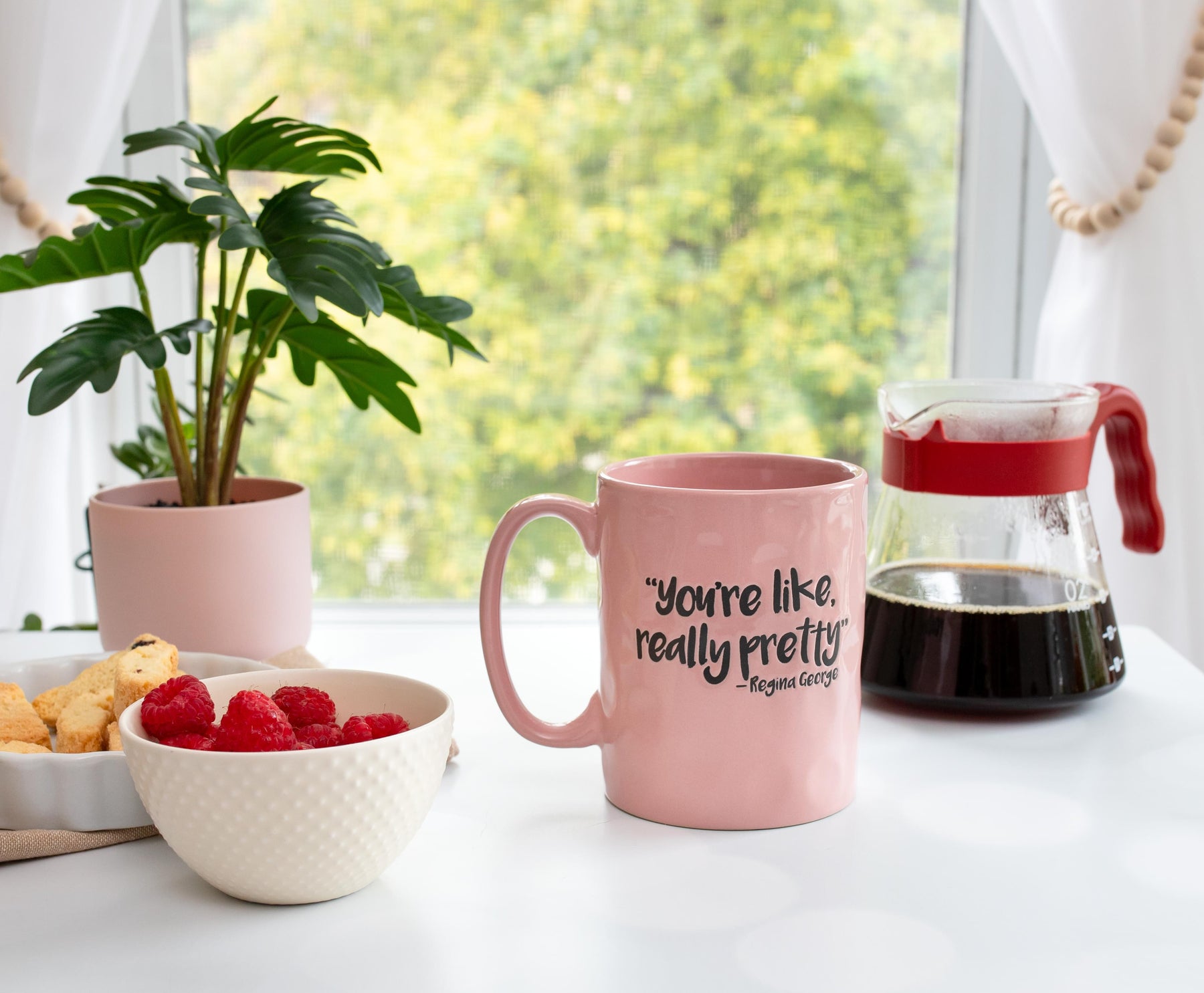 Mean Girls "Really Pretty" Wax Resist Ceramic Pottery Mug | Holds 18 Ounces