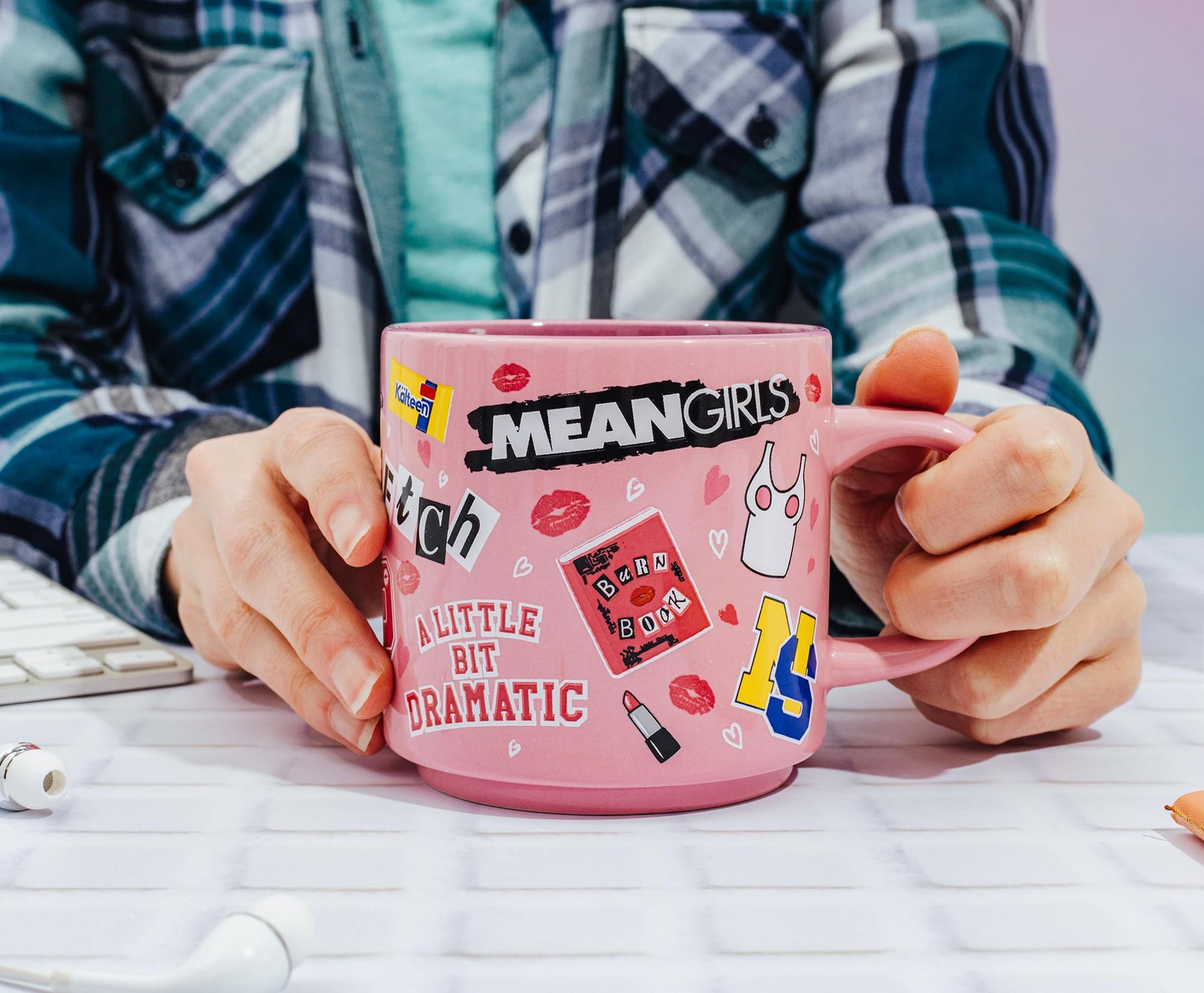 Mean Girls Icons Pink Ceramic Mug | Holds 13 Ounces