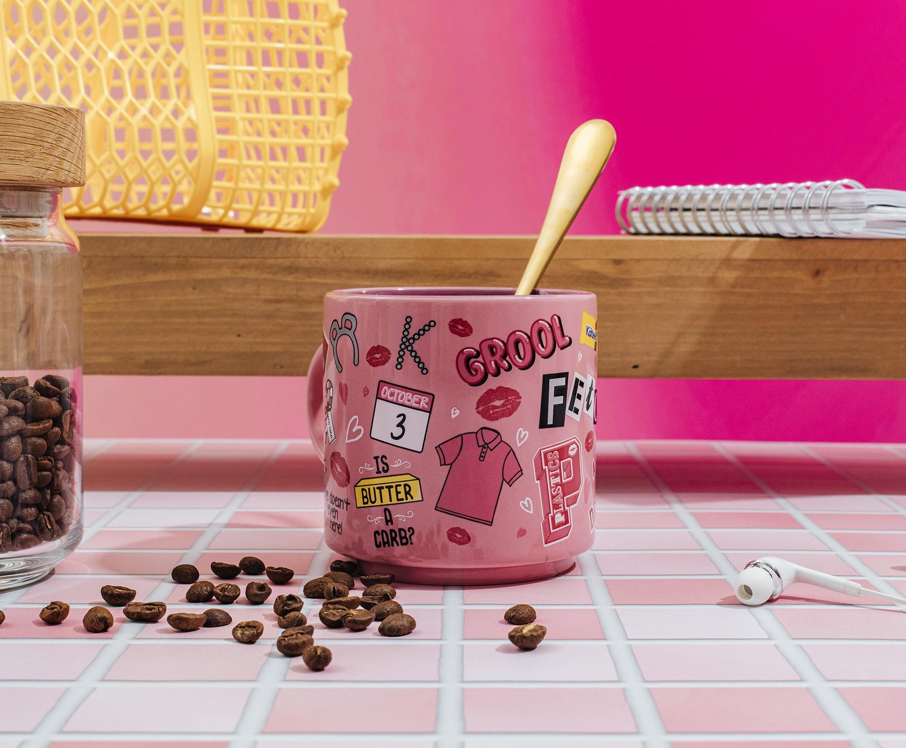 Mean Girls Icons Pink Ceramic Mug | Holds 13 Ounces
