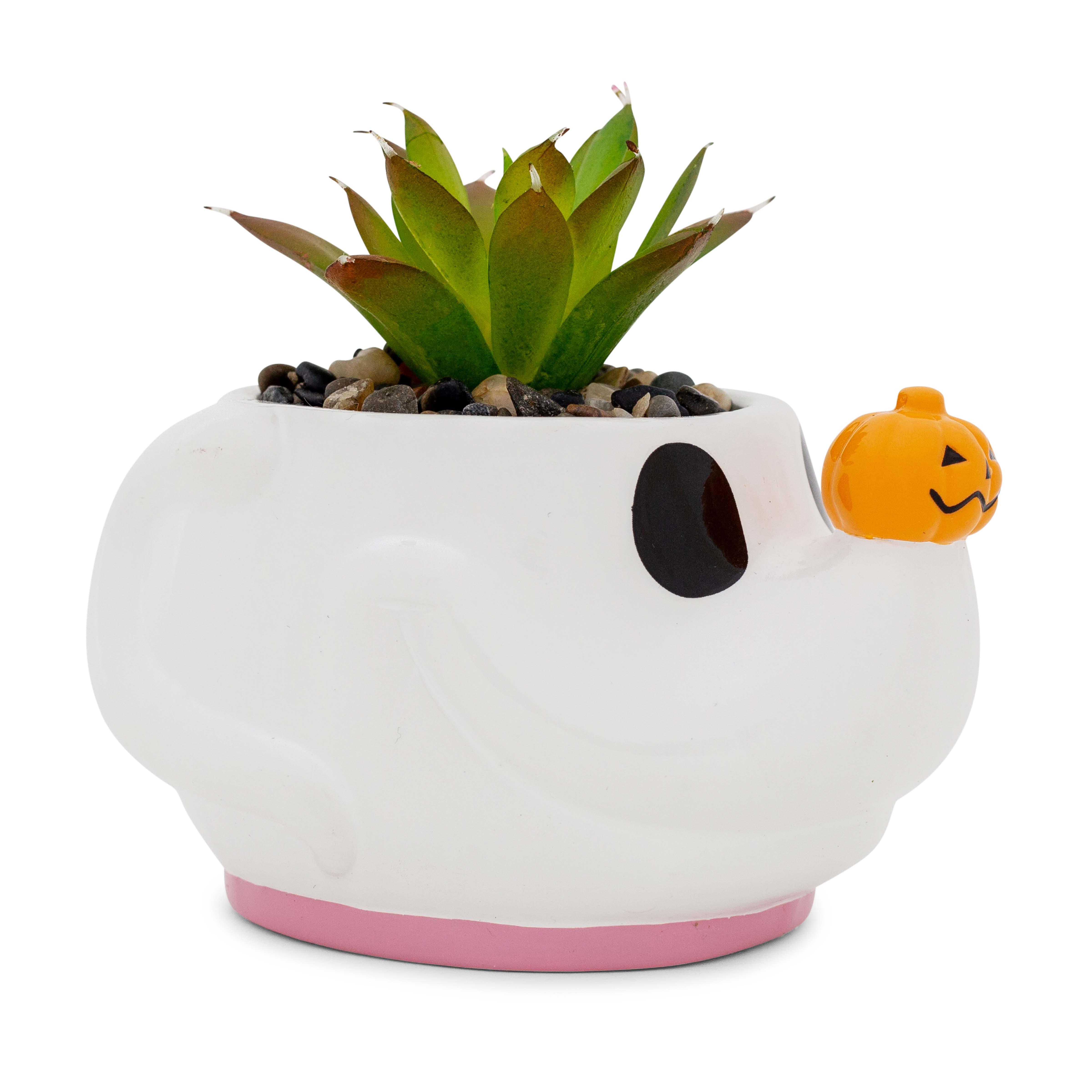halloween succulent pots Disney The Nightmare Before Christmas Zero Planter With Artificial Succulent