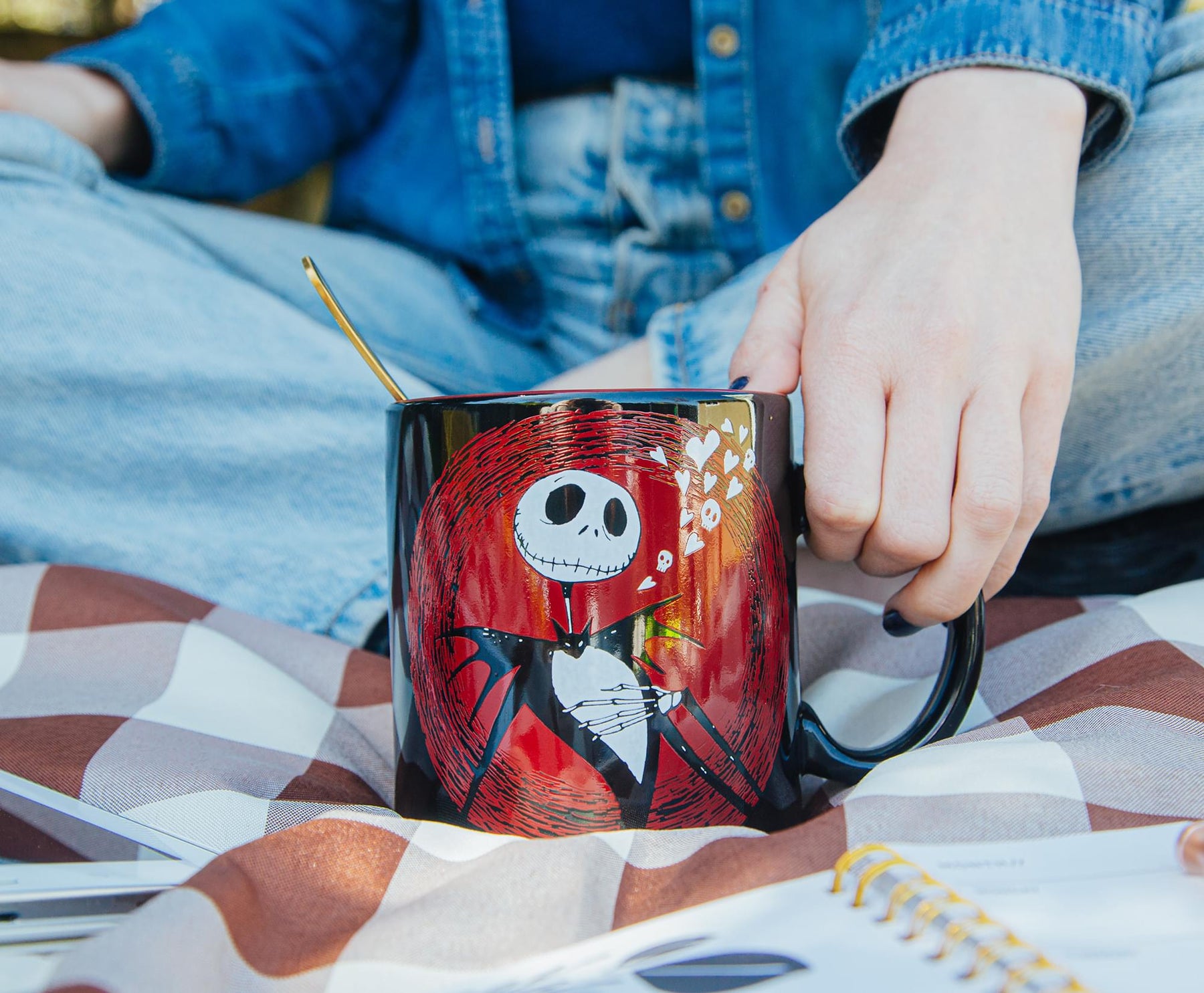 Disney The Nightmare Before Christmas Jack Hearts Ceramic Mug | 20 Ounces