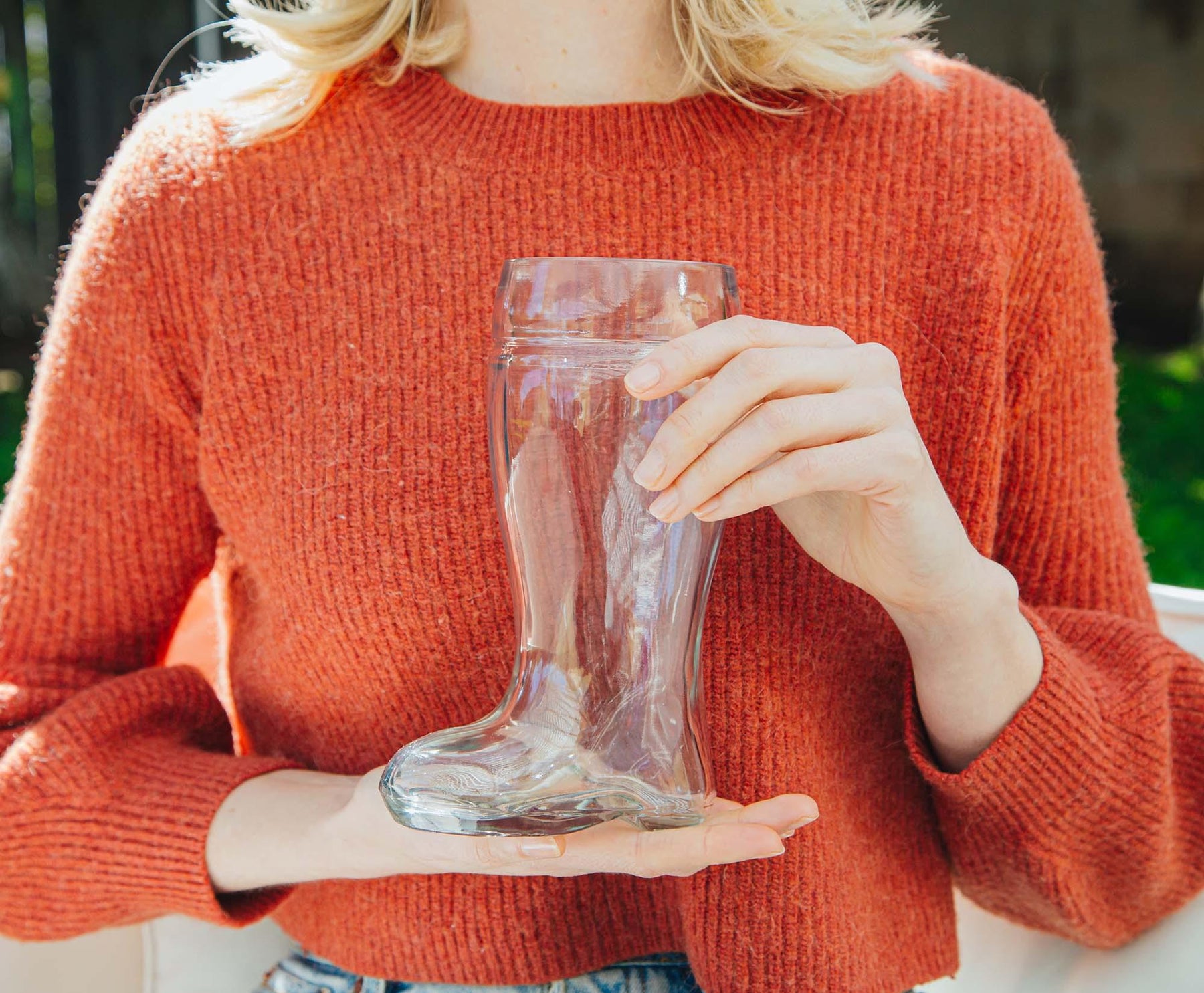 Santa Claus Boot Sculpted Glass Cup | Holds 23 Ounces