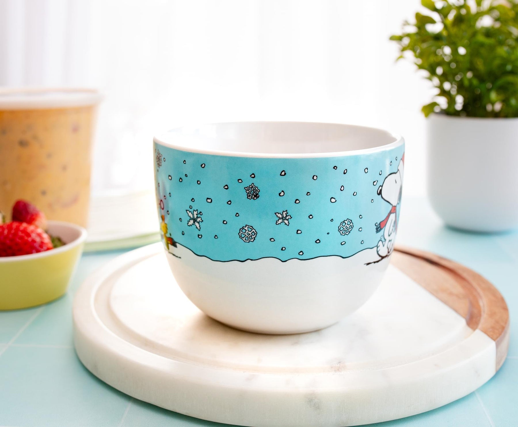Peanuts Snoopy and Woodstock Holiday Ceramic Soup Mug | Holds 24 Ounces