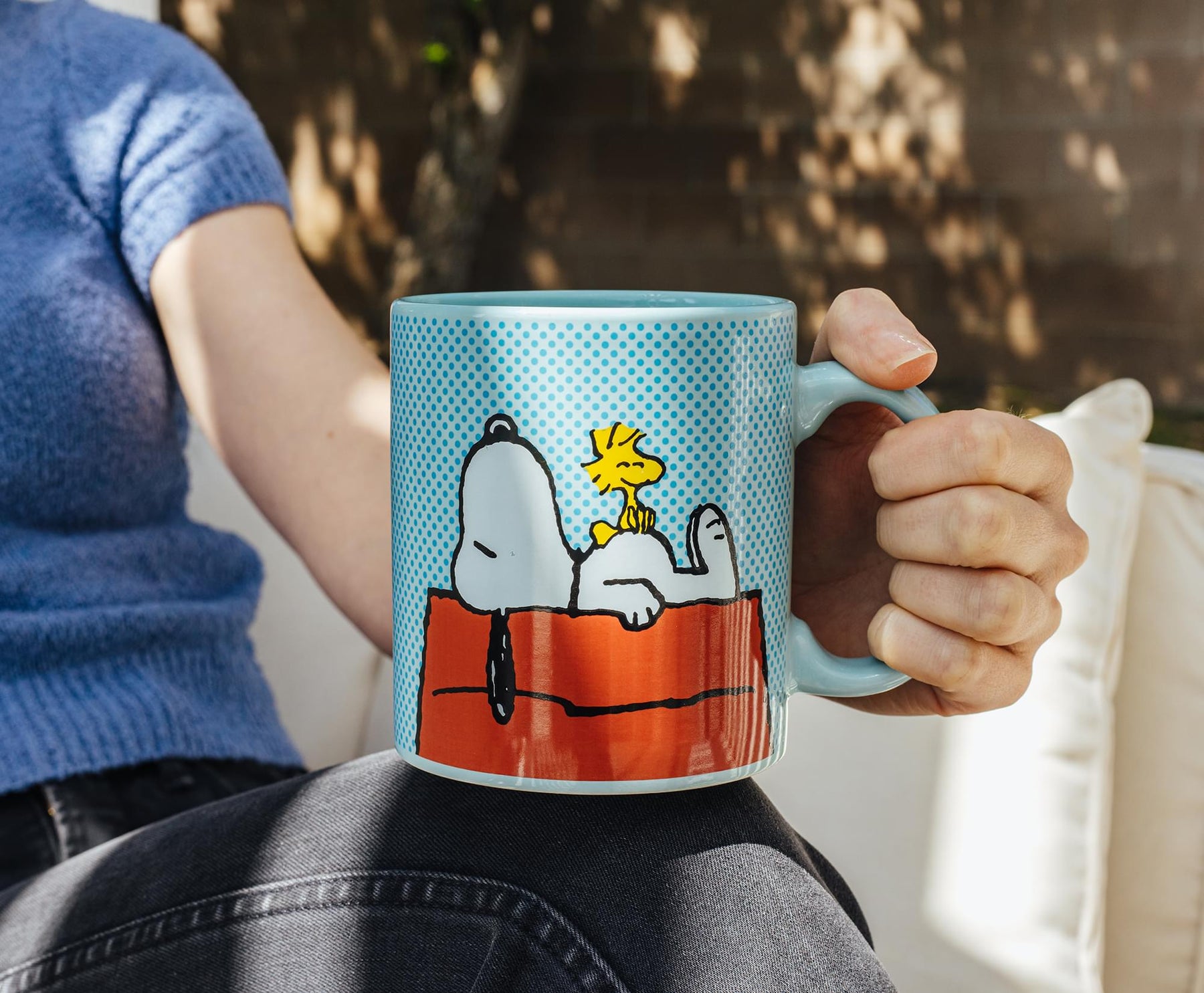 Peanuts Snoopy and Woodstock Lounging Ceramic Mug | Holds 20 Ounces