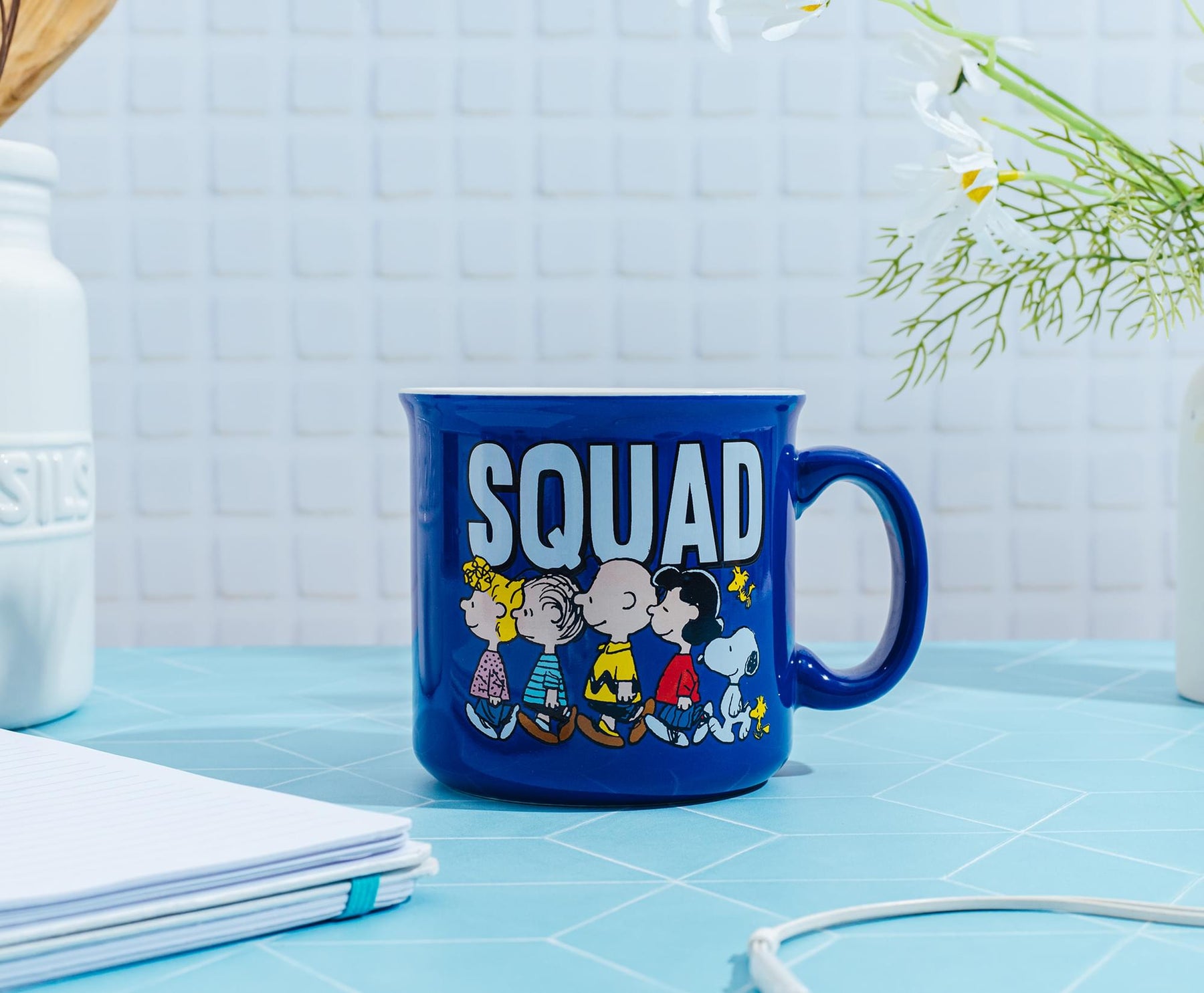 Peanuts Characters "Squad" Ceramic Camper Mug | Holds 20 Ounces