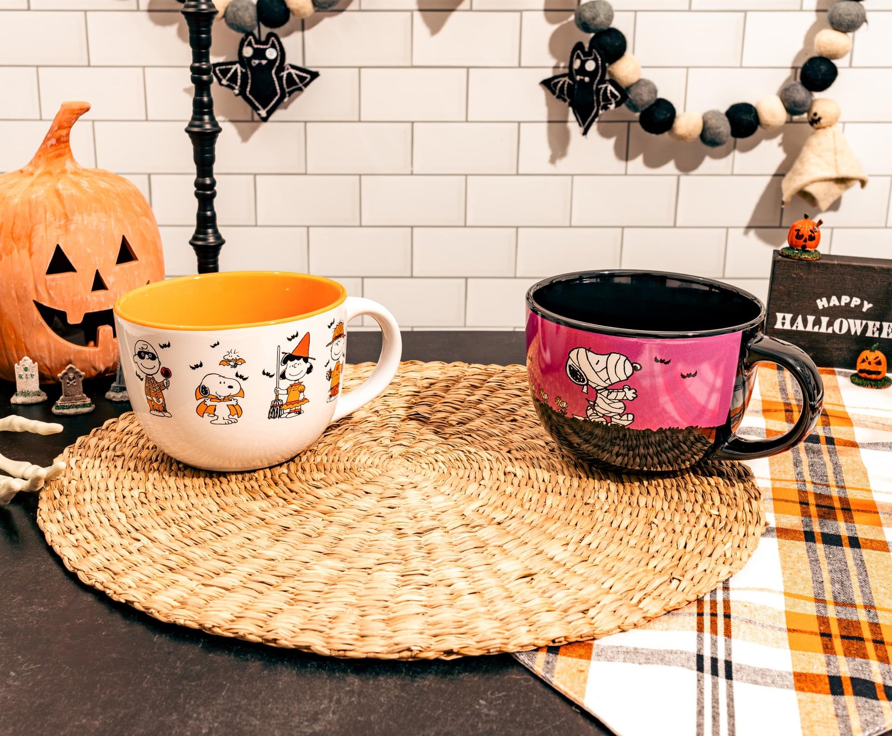 Peanuts Halloween Mummy Snoopy and Woodstock Ceramic Soup Mug | Holds 24 Ounces