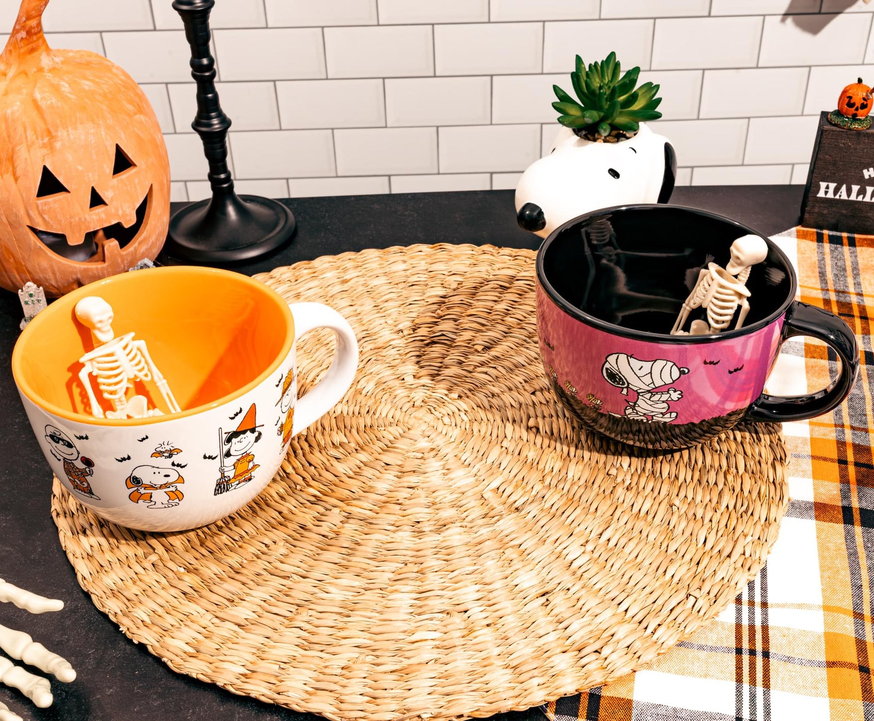Peanuts Halloween Mummy Snoopy and Woodstock Ceramic Soup Mug | Holds 24 Ounces