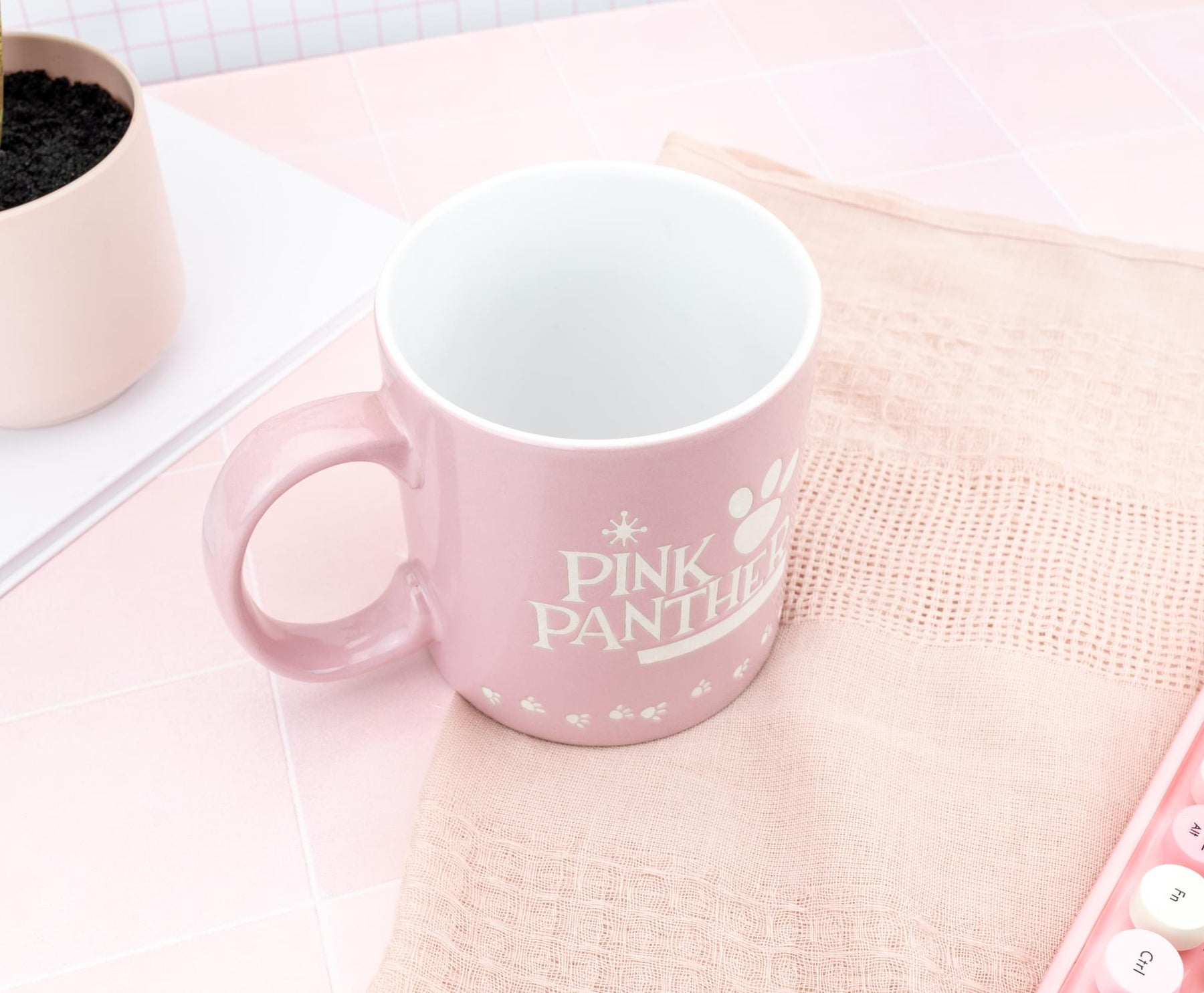 The Pink Panther Vintage Logo Wax-Resist Ceramic Mug | Holds 20 Ounces