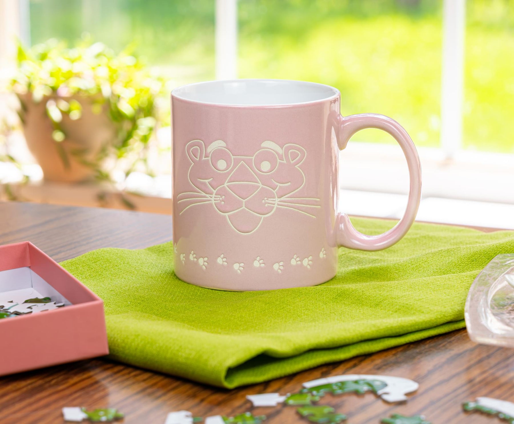 The Pink Panther Vintage Logo Wax-Resist Ceramic Mug | Holds 20 Ounces