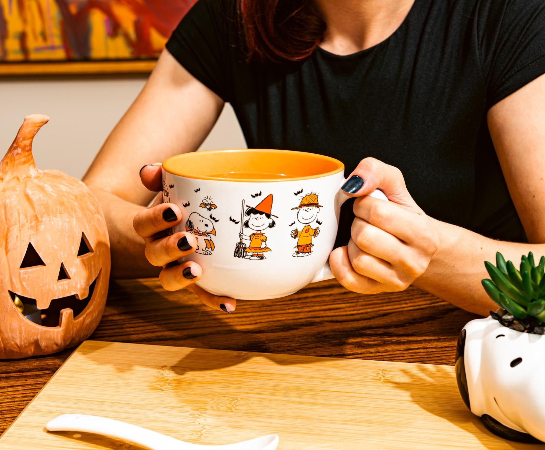 Peanuts Halloween Characters Ceramic Soup Mug | Holds 24 Ounces