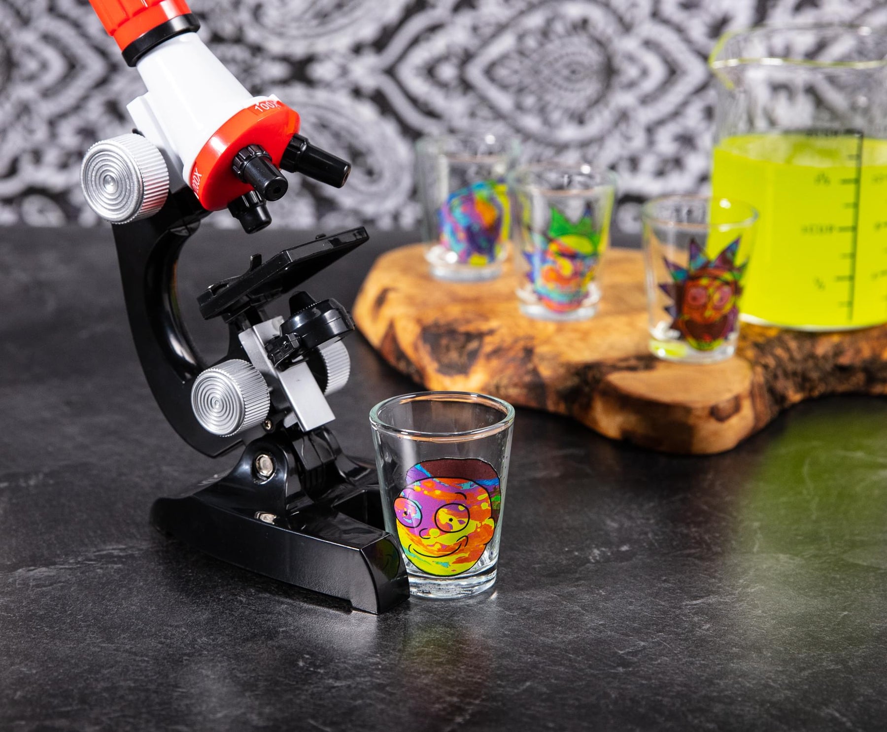 Rick and Morty Colorful Faces 2-Ounce Mini Shot Glasses | Set of 4