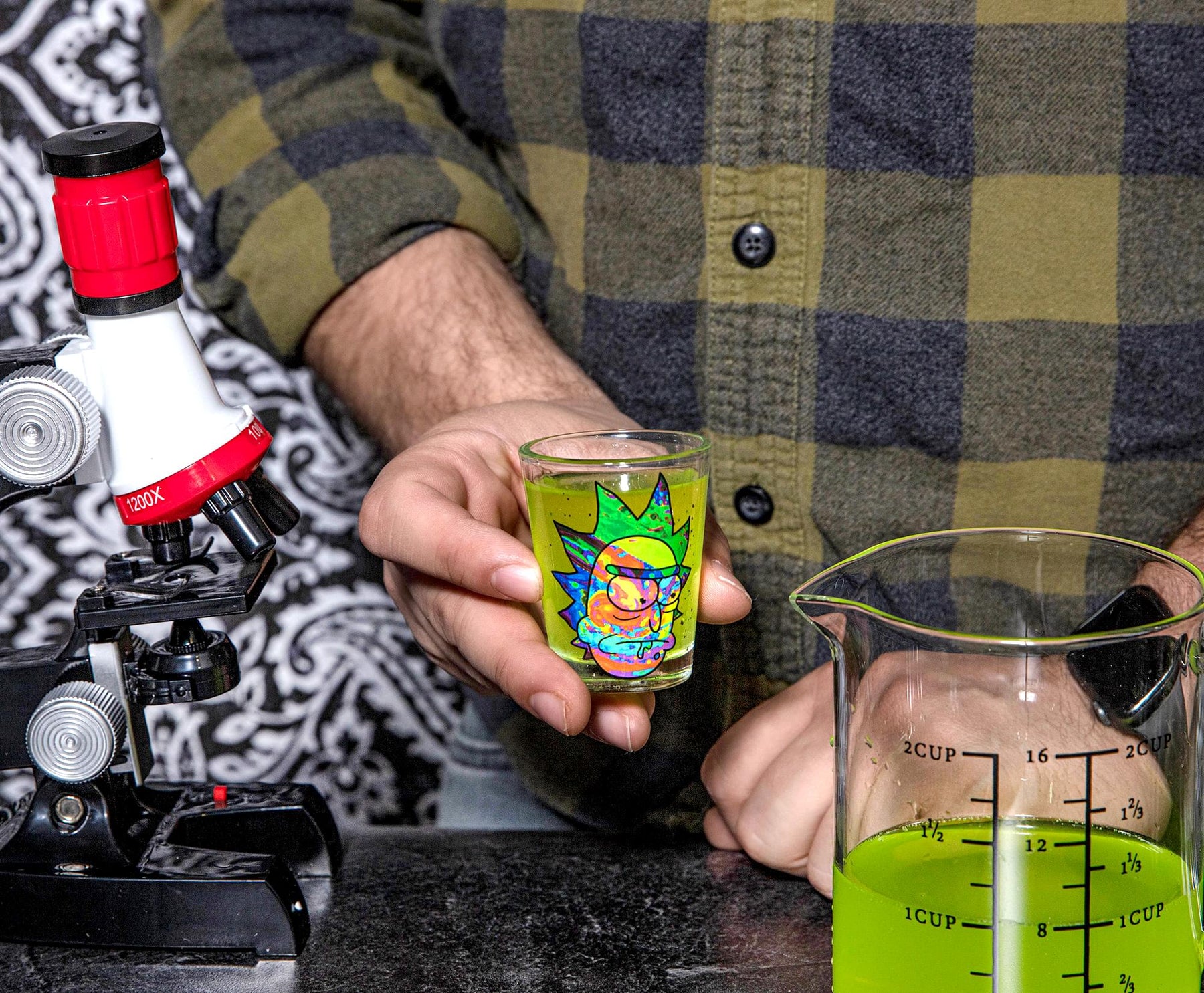 Rick and Morty Colorful Faces 2-Ounce Mini Shot Glasses | Set of 4