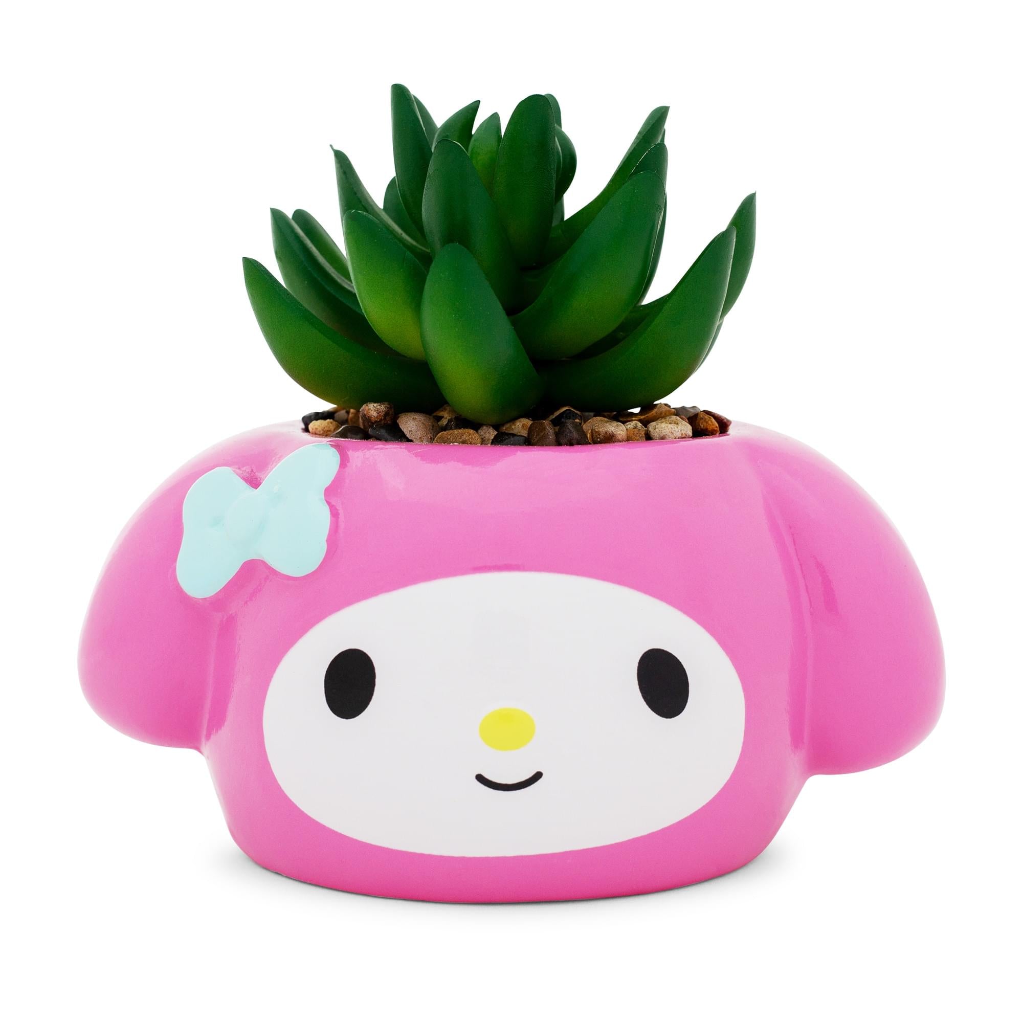 cute plant pots Sanrio My Melody 3" Ceramic Mini Planter With Artificial Succulent