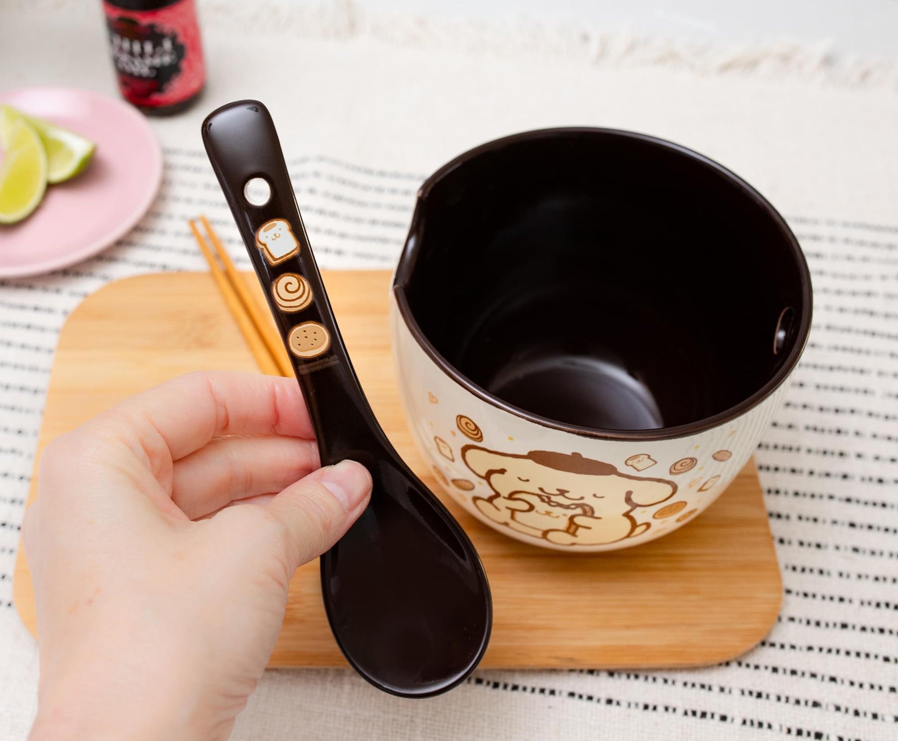 Sanrio Pompompurin 20-Ounce Ramen Bowl With Chopsticks and Spoon