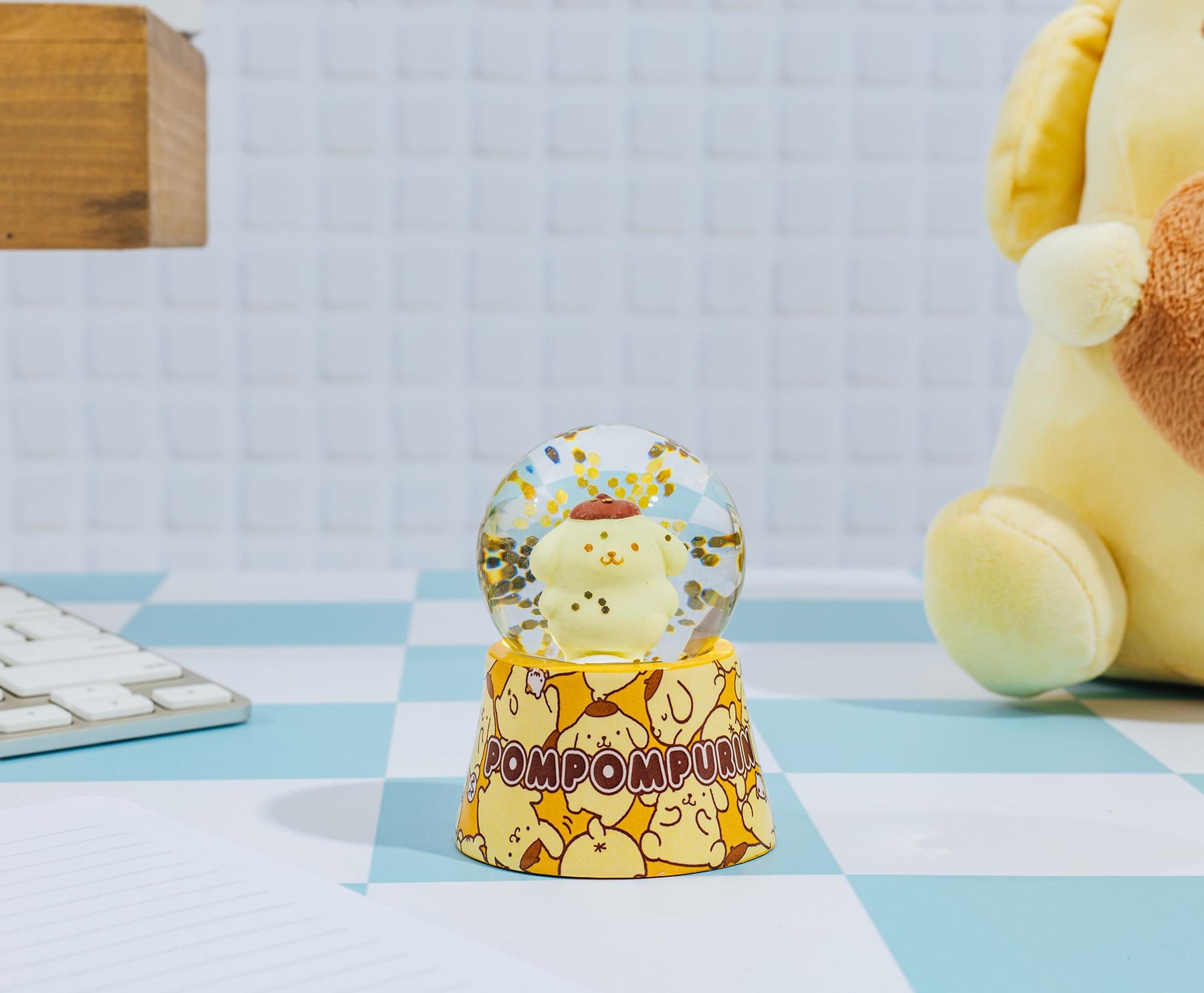 Sanrio Pompompurin Mini Light-Up Snow Globe | 3 Inches Tall