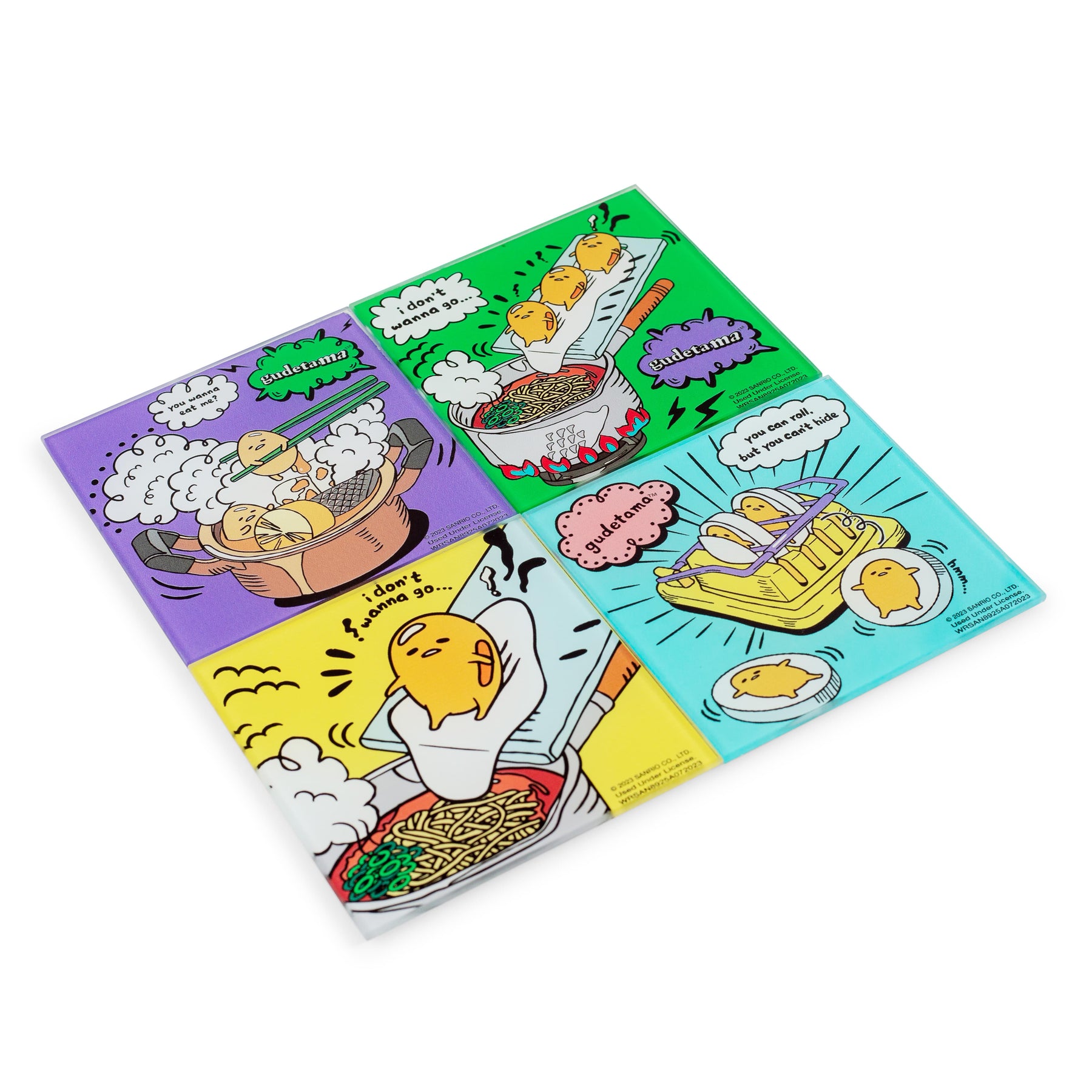 Sanrio Gudetama Glass Coasters | Set of 4