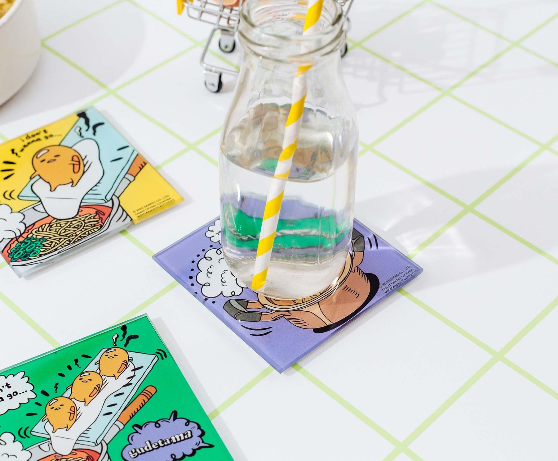 Sanrio Gudetama Glass Coasters | Set of 4