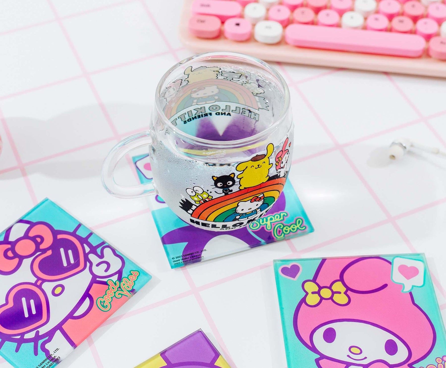 Sanrio Hello Kitty and Friends Glass Coasters | Set of 4