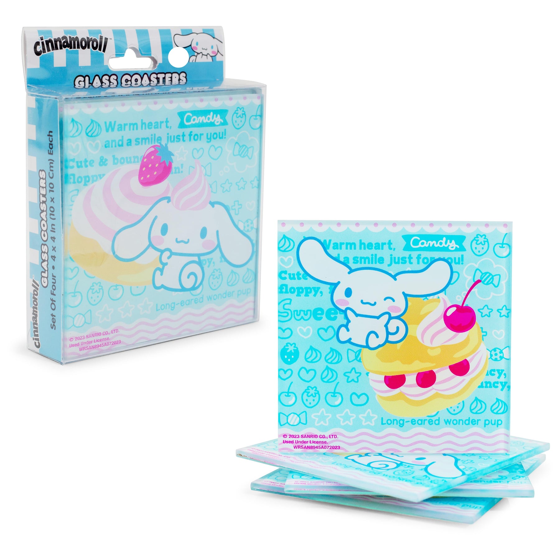 Sanrio Cinnamoroll Glass Coasters | Set of 4