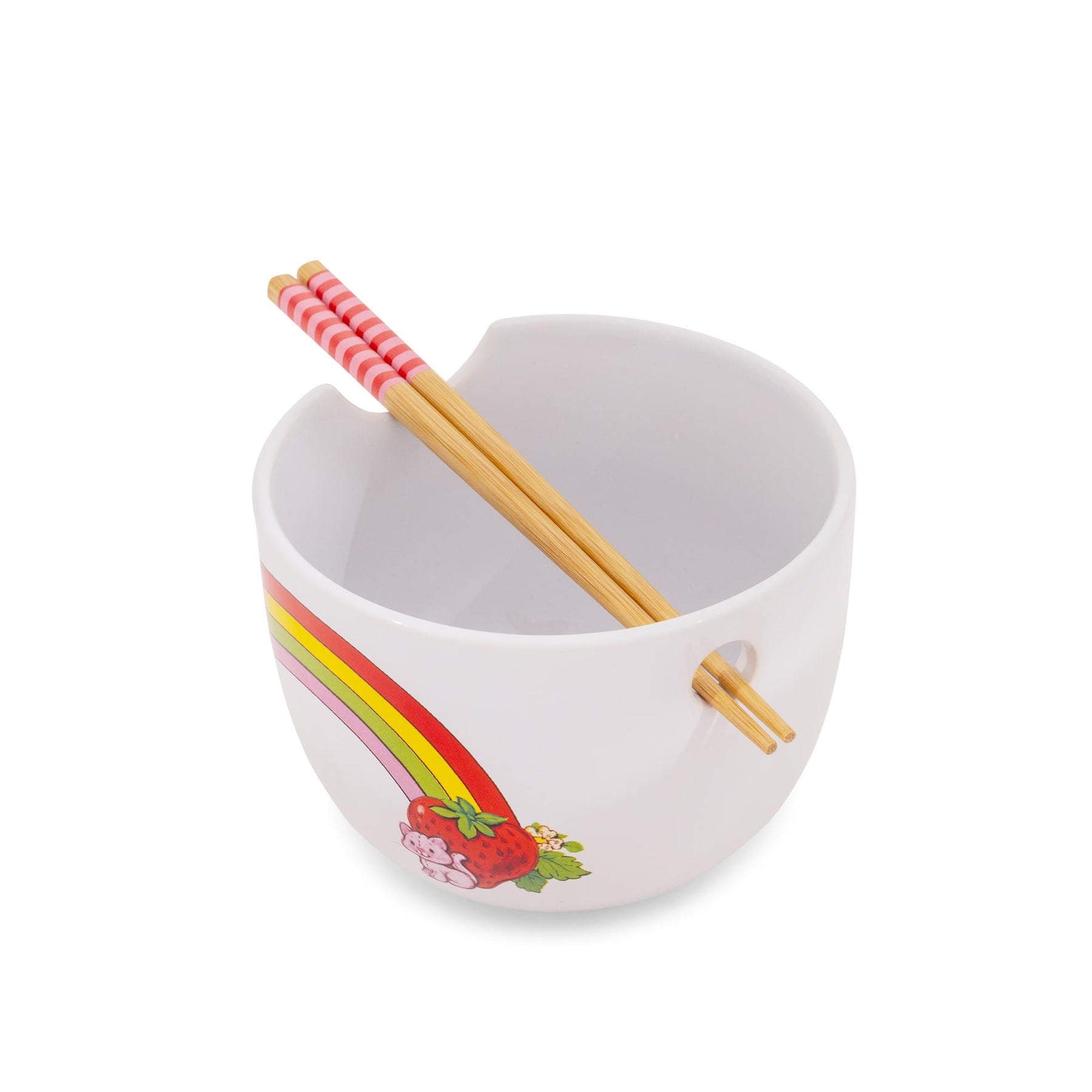 Strawberry Shortcake Rainbow 20-Ounce Ceramic Ramen Bowl With Chopsticks