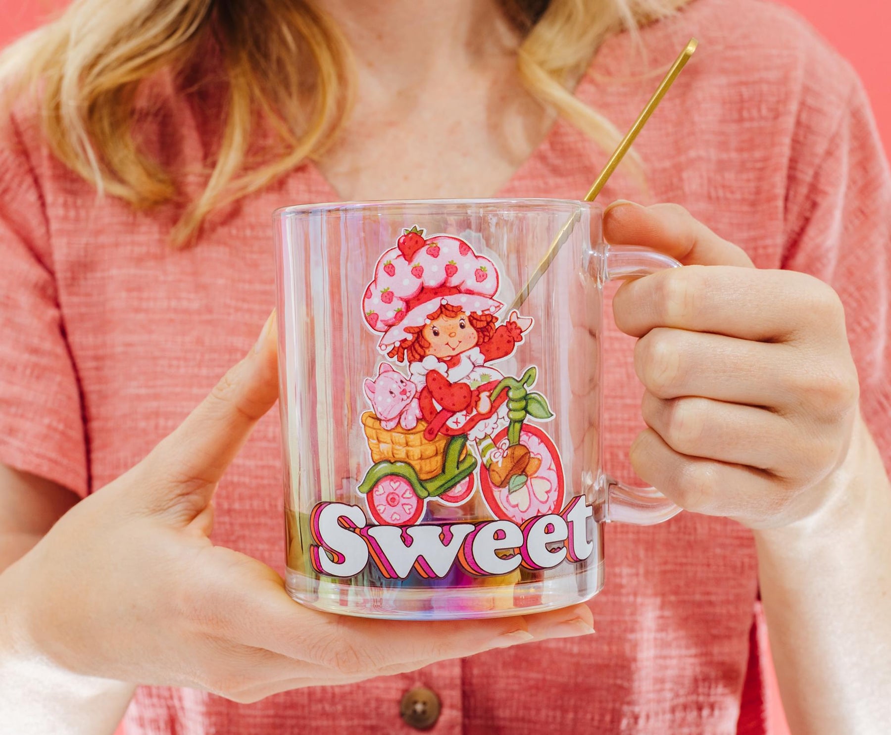 Strawberry Shortcake "Sweet" Glass Mug | Holds 18 Ounces