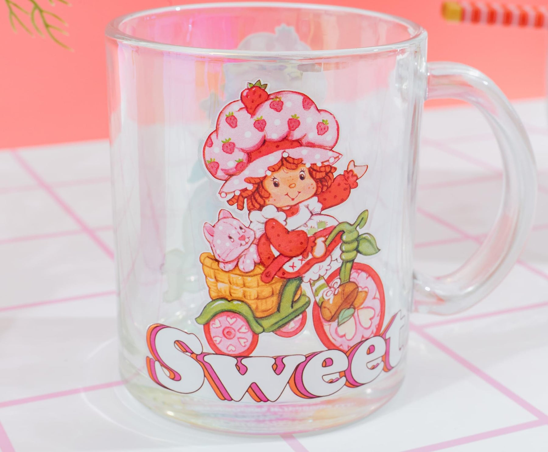 Strawberry Shortcake "Sweet" Glass Mug | Holds 18 Ounces