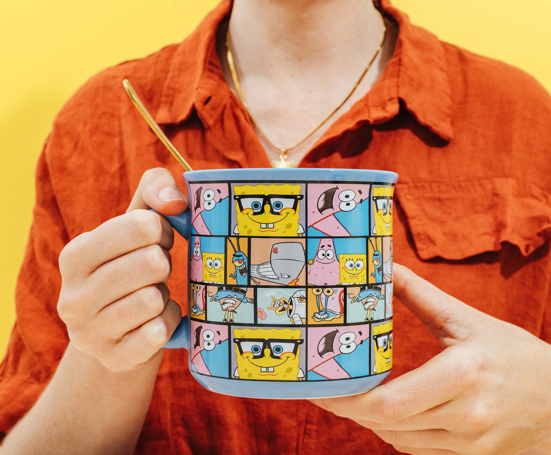 Nickelodeon SpongeBob SquarePants Character Grid 20-Ounce Ceramic Camper Mug