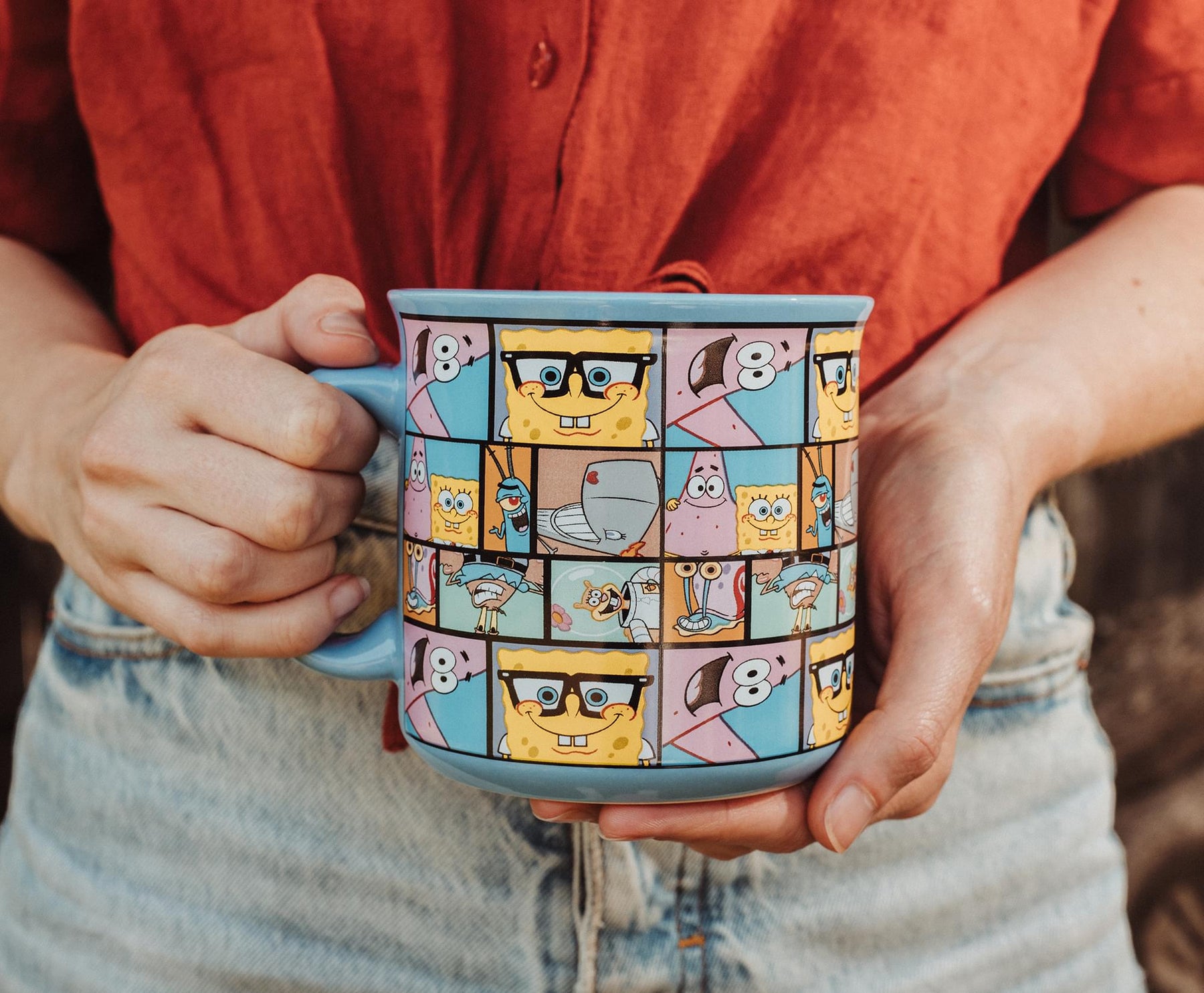Nickelodeon SpongeBob SquarePants Character Grid 20-Ounce Ceramic Camper Mug