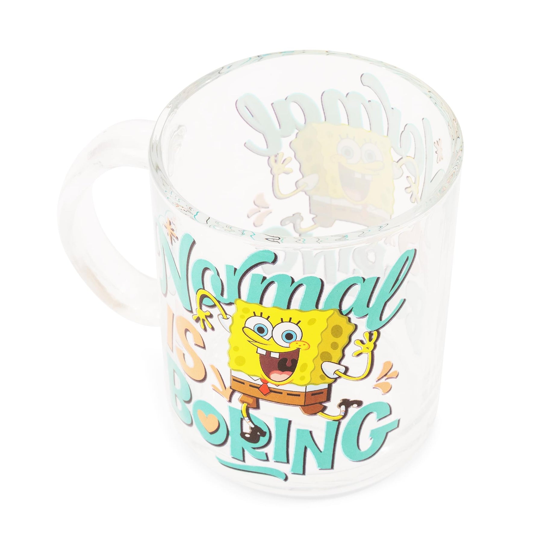Nickelodeon SpongeBob SquarePants "Normal Is Boring" Glass Mug | Holds 18 Ounces