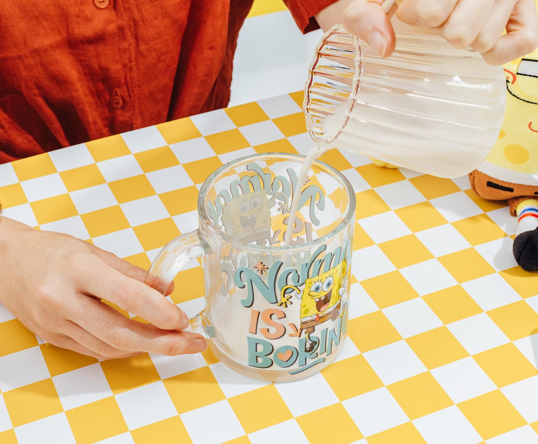 Nickelodeon SpongeBob SquarePants "Normal Is Boring" Glass Mug | Holds 18 Ounces