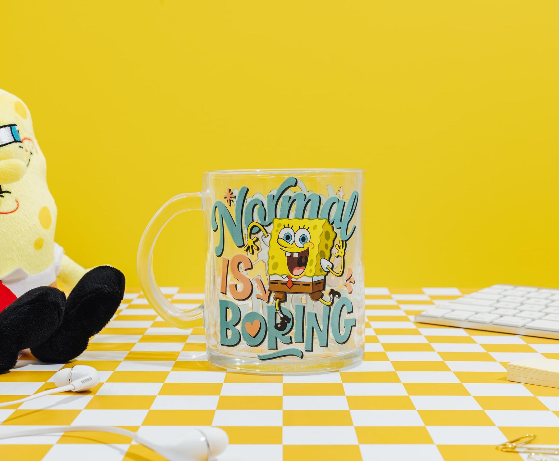 Nickelodeon SpongeBob SquarePants "Normal Is Boring" Glass Mug | Holds 18 Ounces