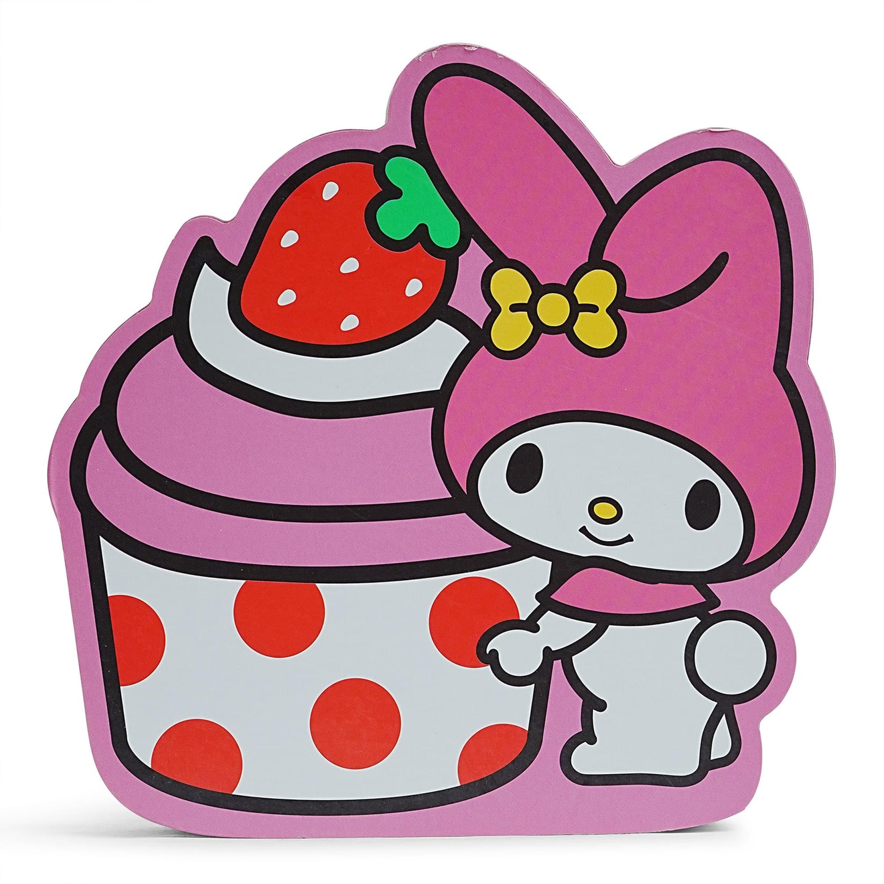 Sanrio My Melody Strawberry Cupcake Die-Cut Wooden Wall Art Sign | 7 x 8 Inches