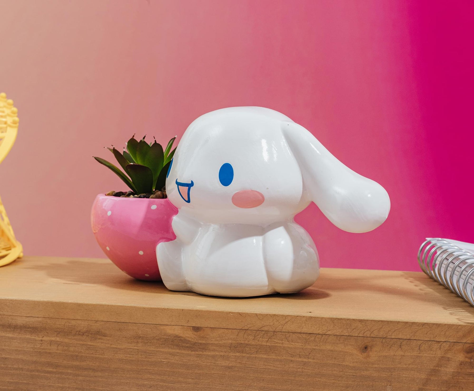 Sanrio Cinnamoroll Strawberry Ceramic Mini Planter With Artificial Succulent