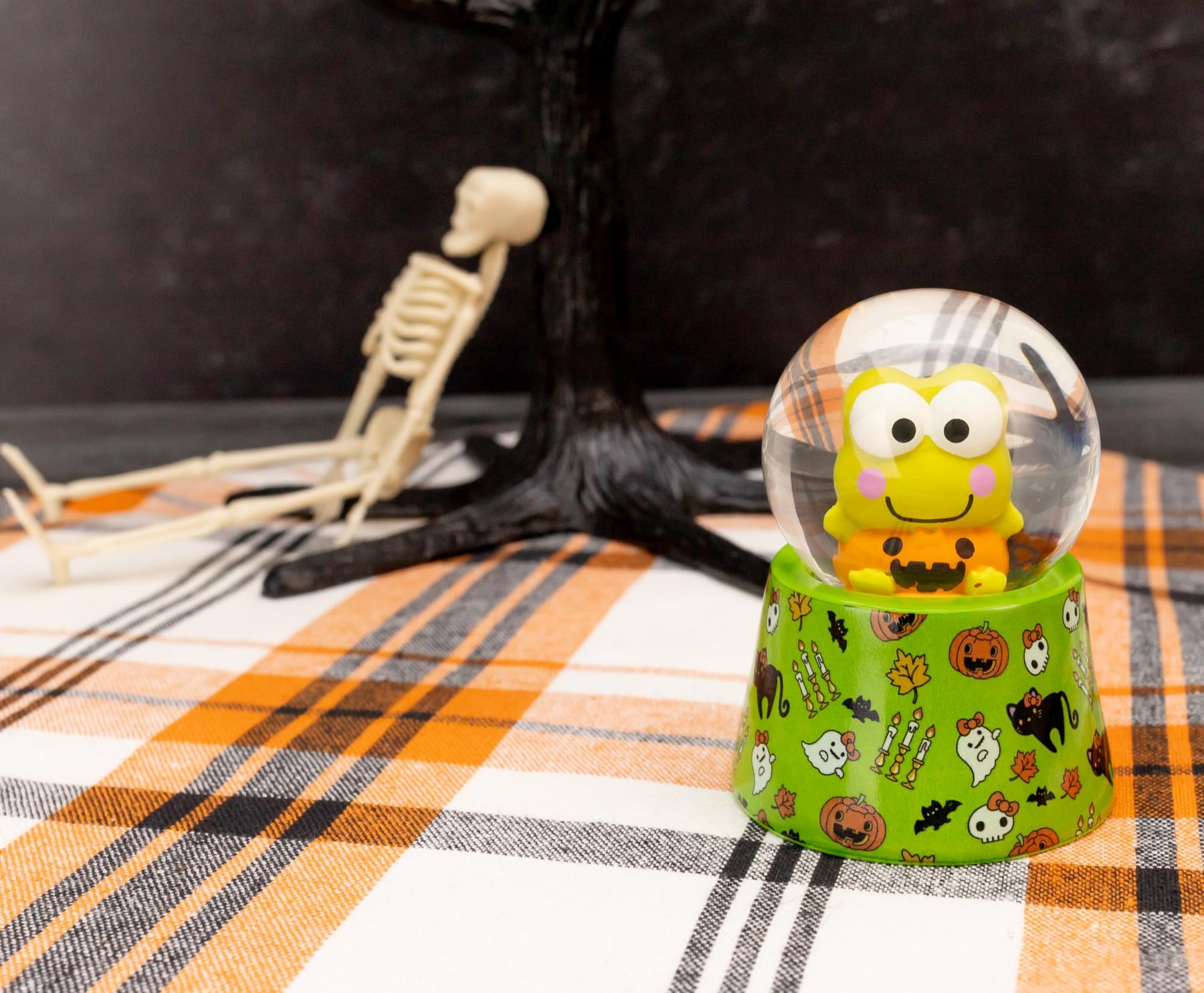 Sanrio Keroppi Halloween Mini Light-Up Snow Globe | 3 Inches Tall