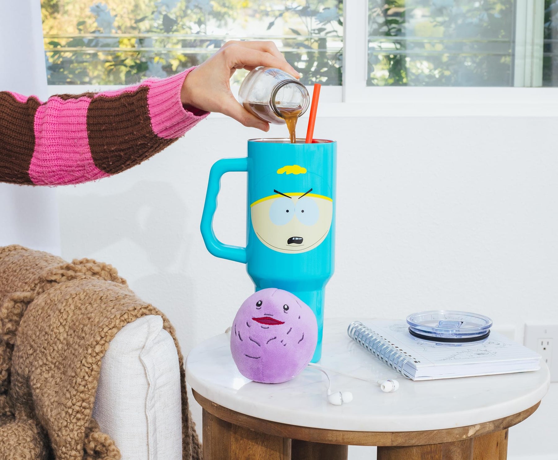 South Park Cartman Face Stainless Steel Tumbler With Handle | Holds 40 Ounces