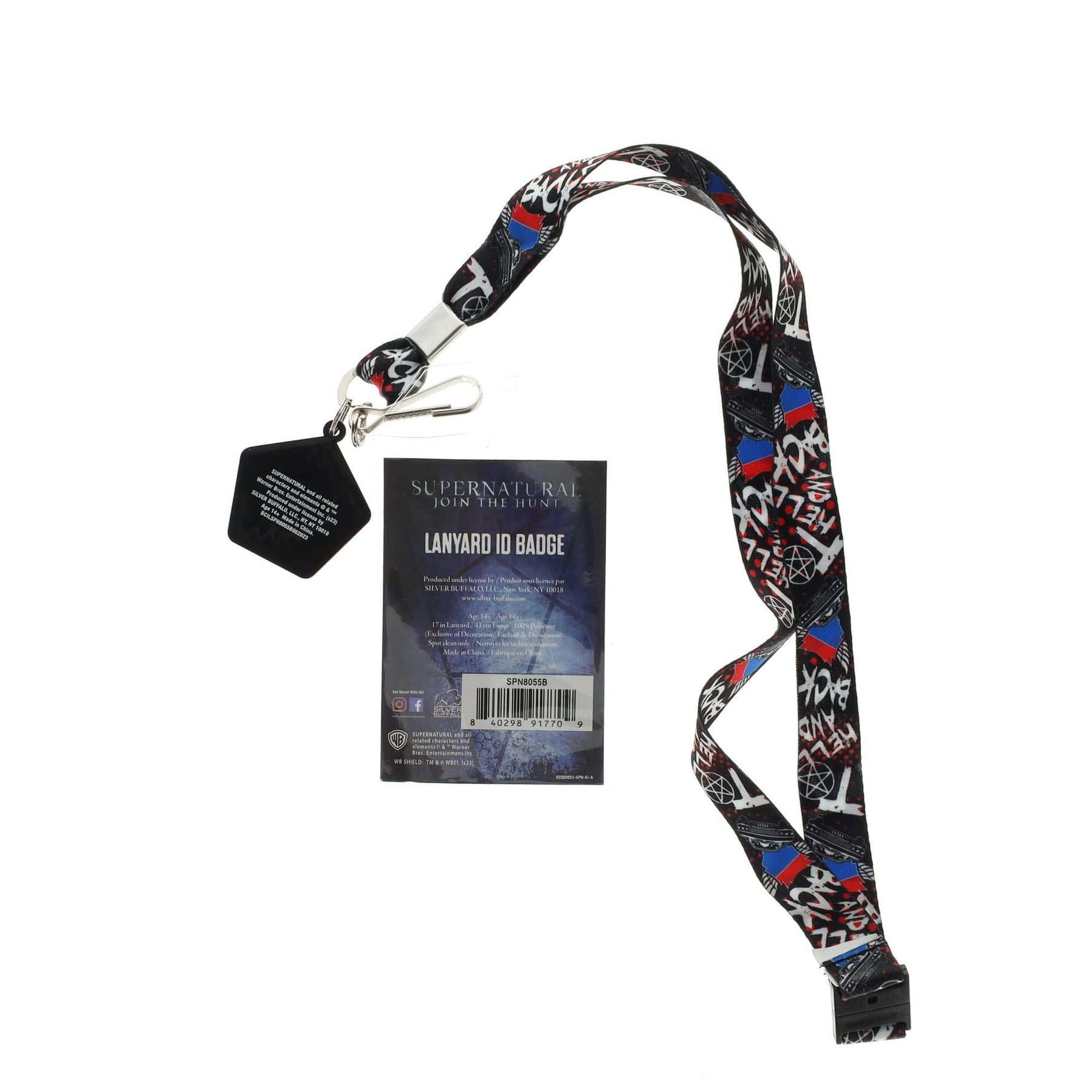 Supernatural "Hell and Back" Lanyard With Badge Holder and Anti-Possession Charm