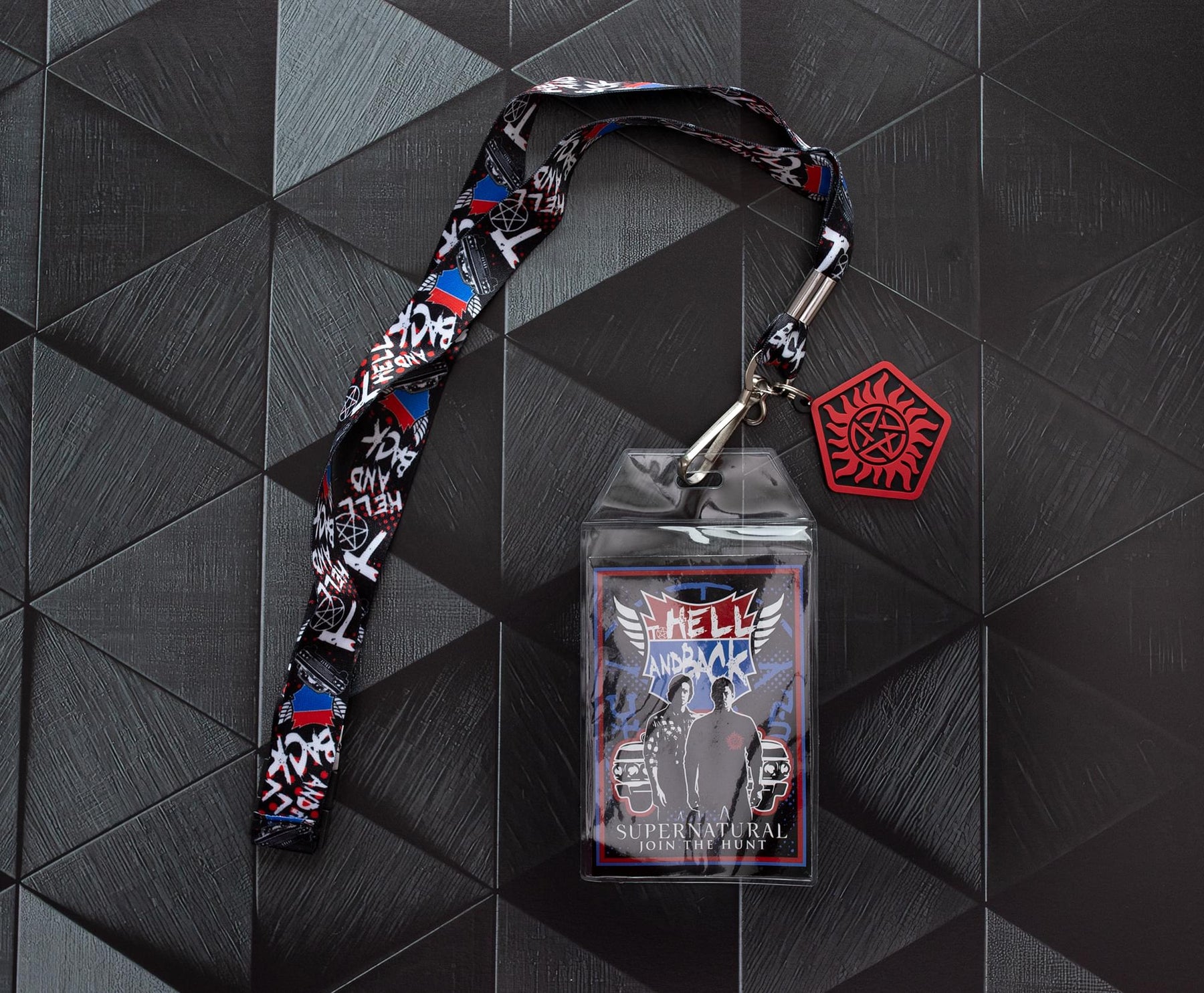 Supernatural "Hell and Back" Lanyard With Badge Holder and Anti-Possession Charm