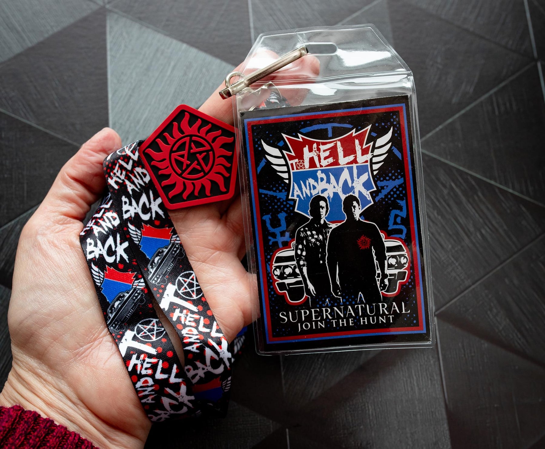 Supernatural "Hell and Back" Lanyard With Badge Holder and Anti-Possession Charm