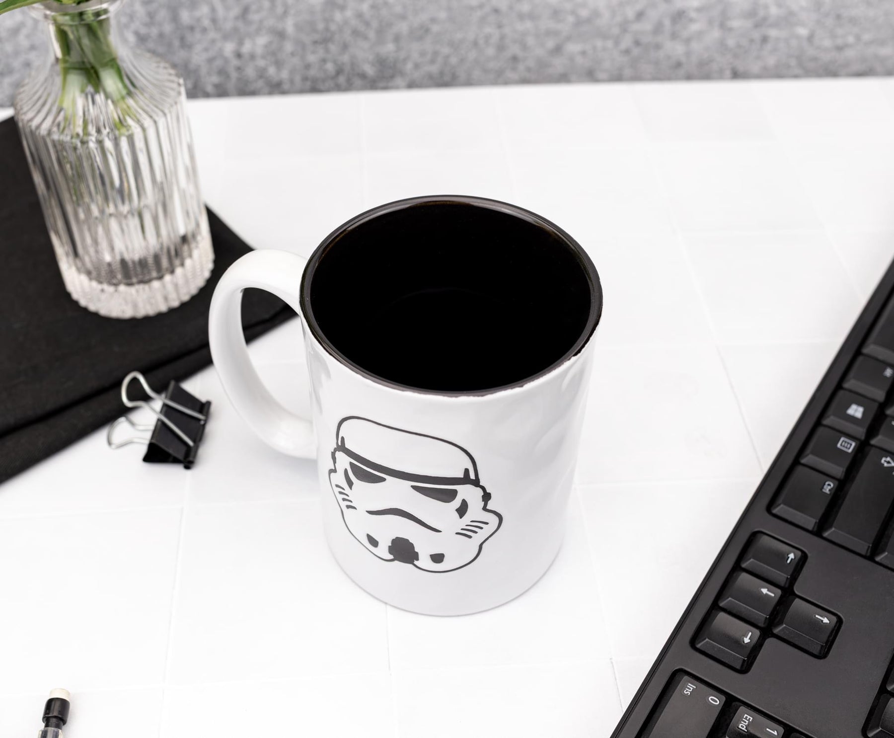 Star Wars Stormtrooper Wax-Resist Ceramic Pottery Mug | Holds 17 Ounces