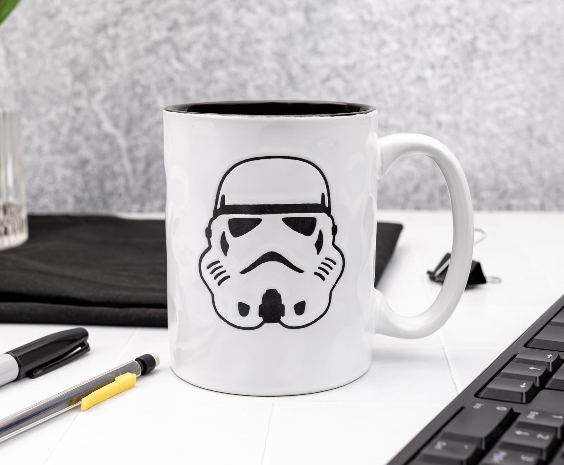 Star Wars Stormtrooper Wax-Resist Ceramic Pottery Mug | Holds 17 Ounces