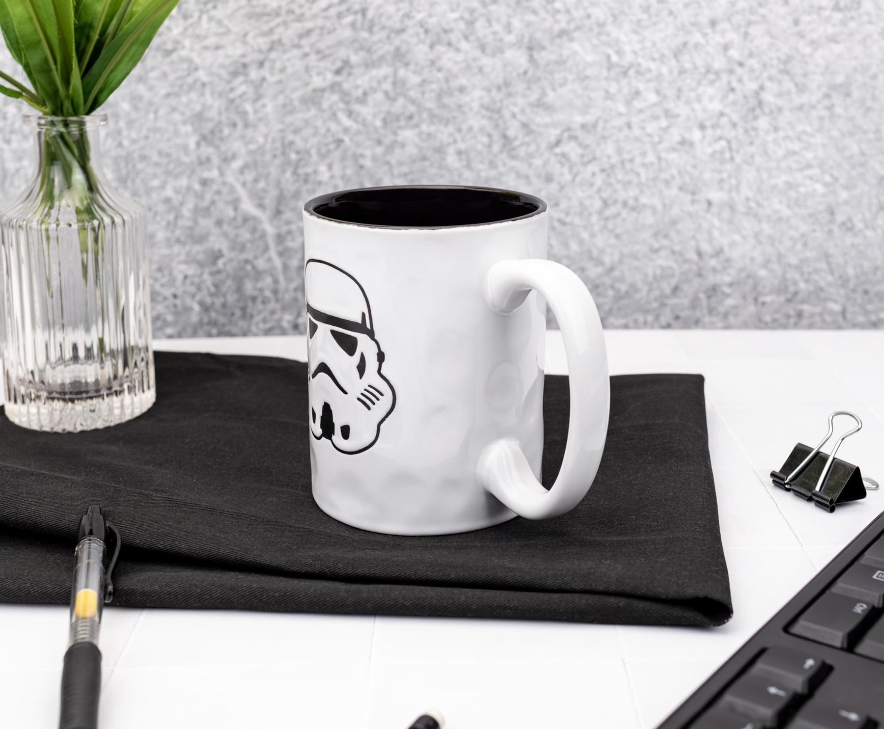 Star Wars Stormtrooper Wax-Resist Ceramic Pottery Mug | Holds 17 Ounces