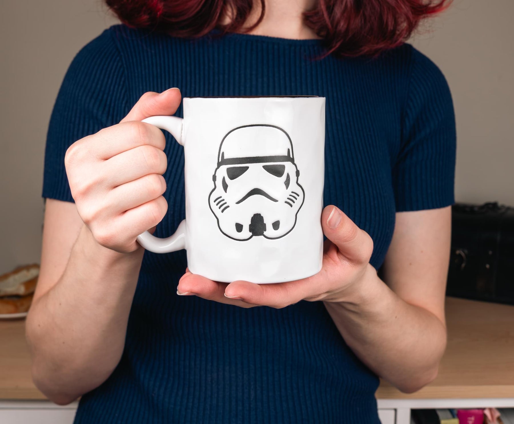 Star Wars Stormtrooper Wax-Resist Ceramic Pottery Mug | Holds 17 Ounces