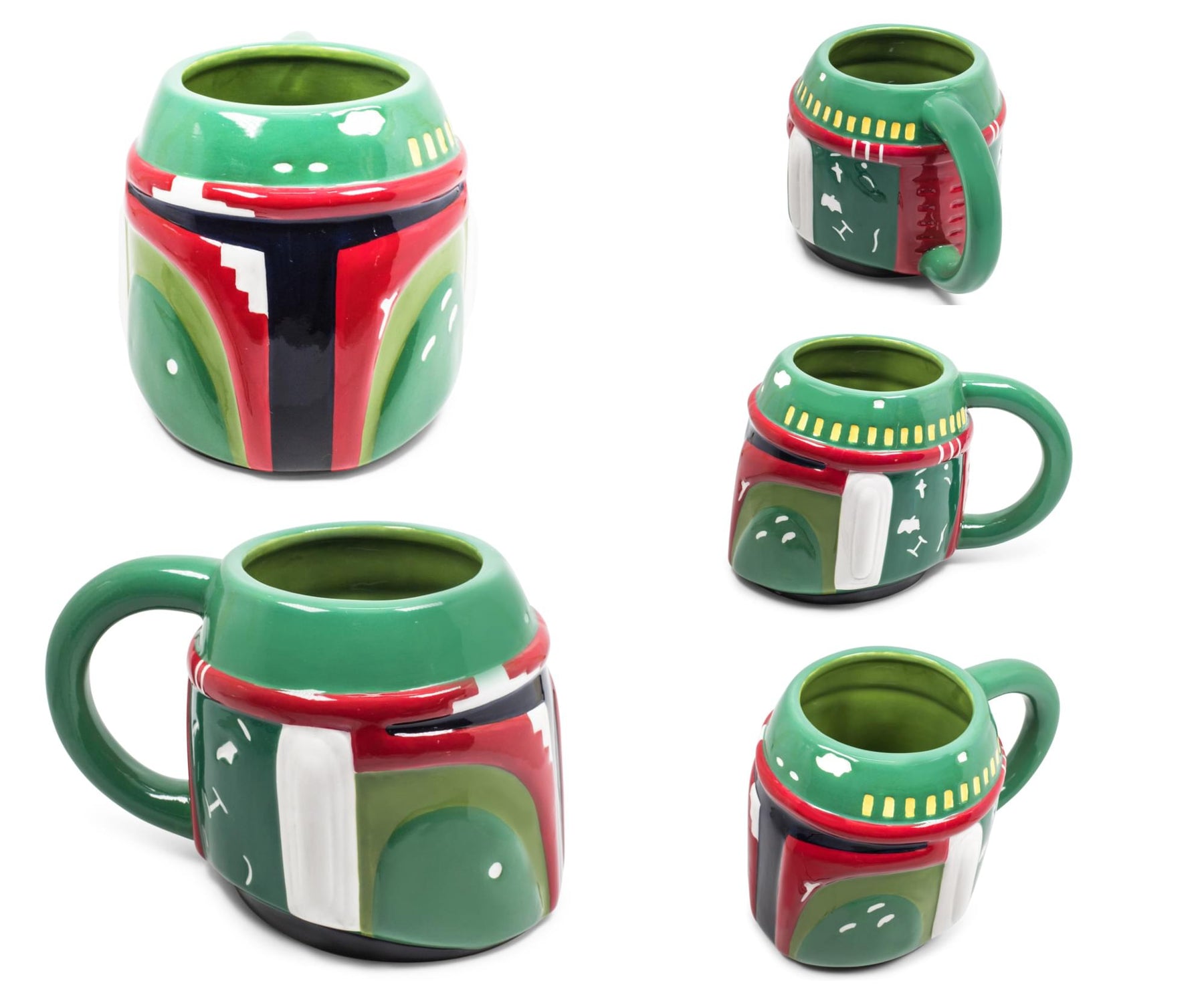 Star Wars 3D Sculpted Boba Fett Helmet Ceramic Mug | Holds 20 Ounces