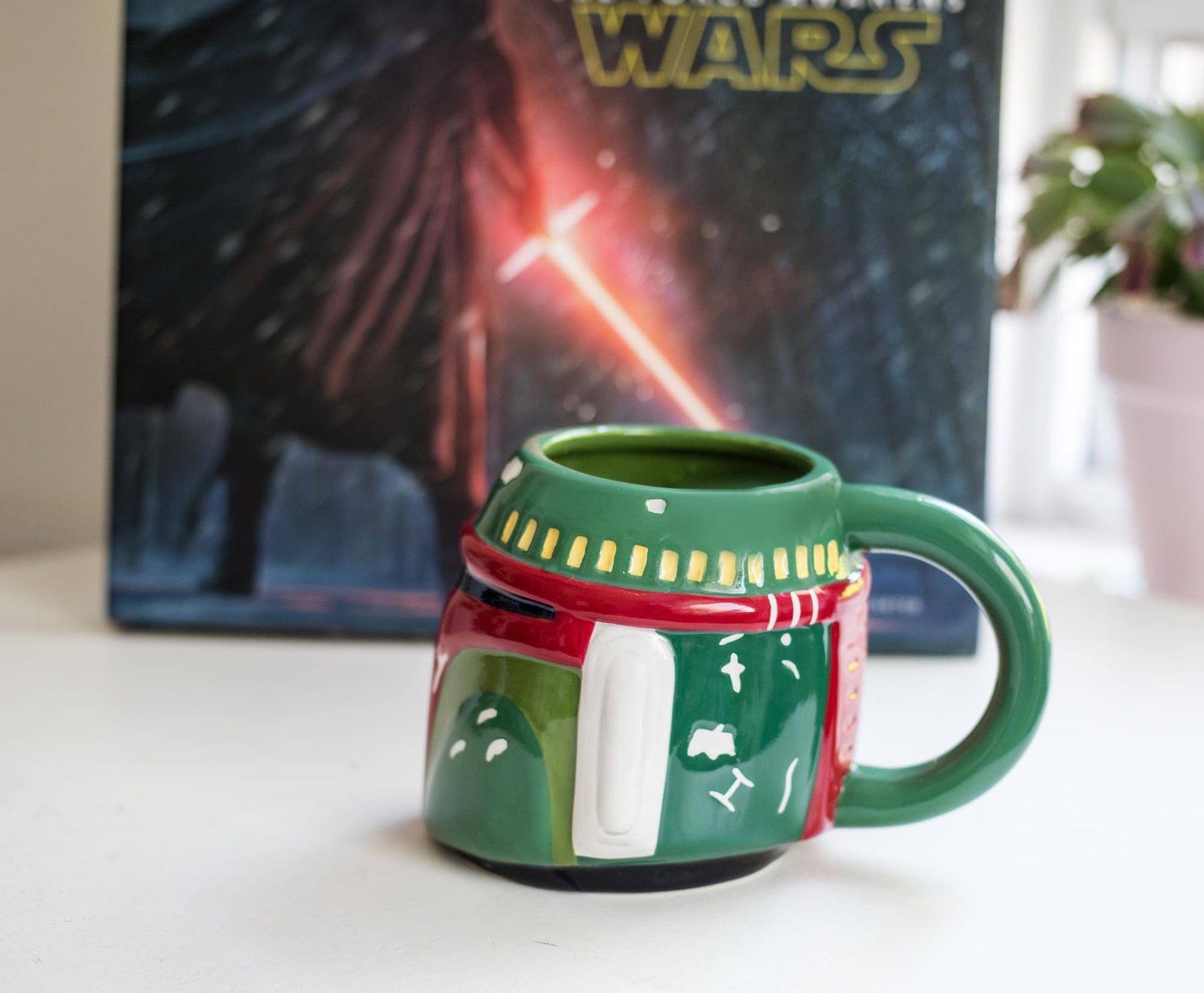 Star Wars 3D Sculpted Boba Fett Helmet Ceramic Mug | Holds 20 Ounces