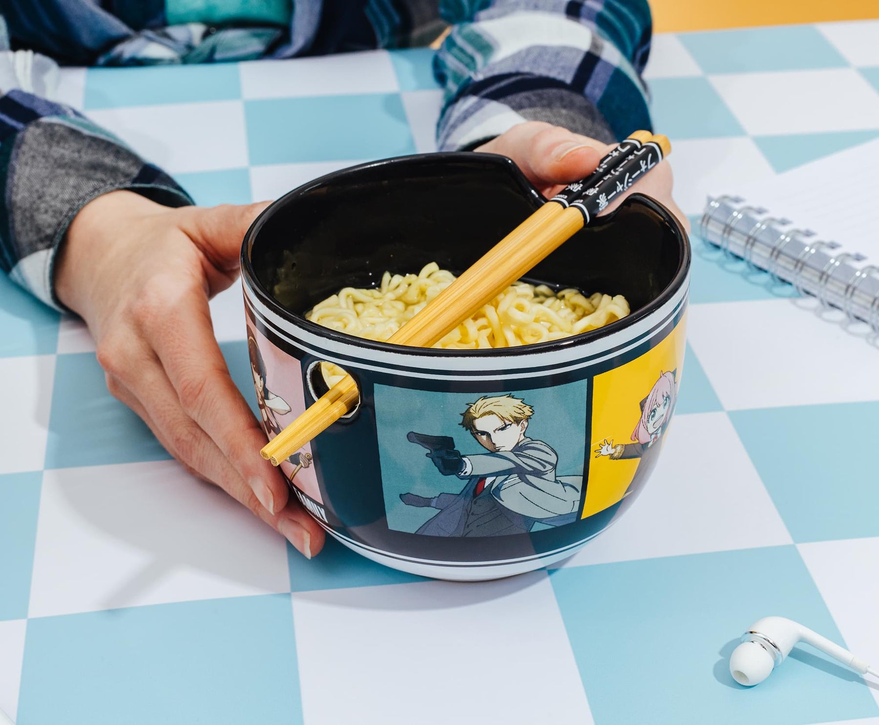 Spy x Family Character Grid 20-Ounce Ramen Bowl and Chopstick Set