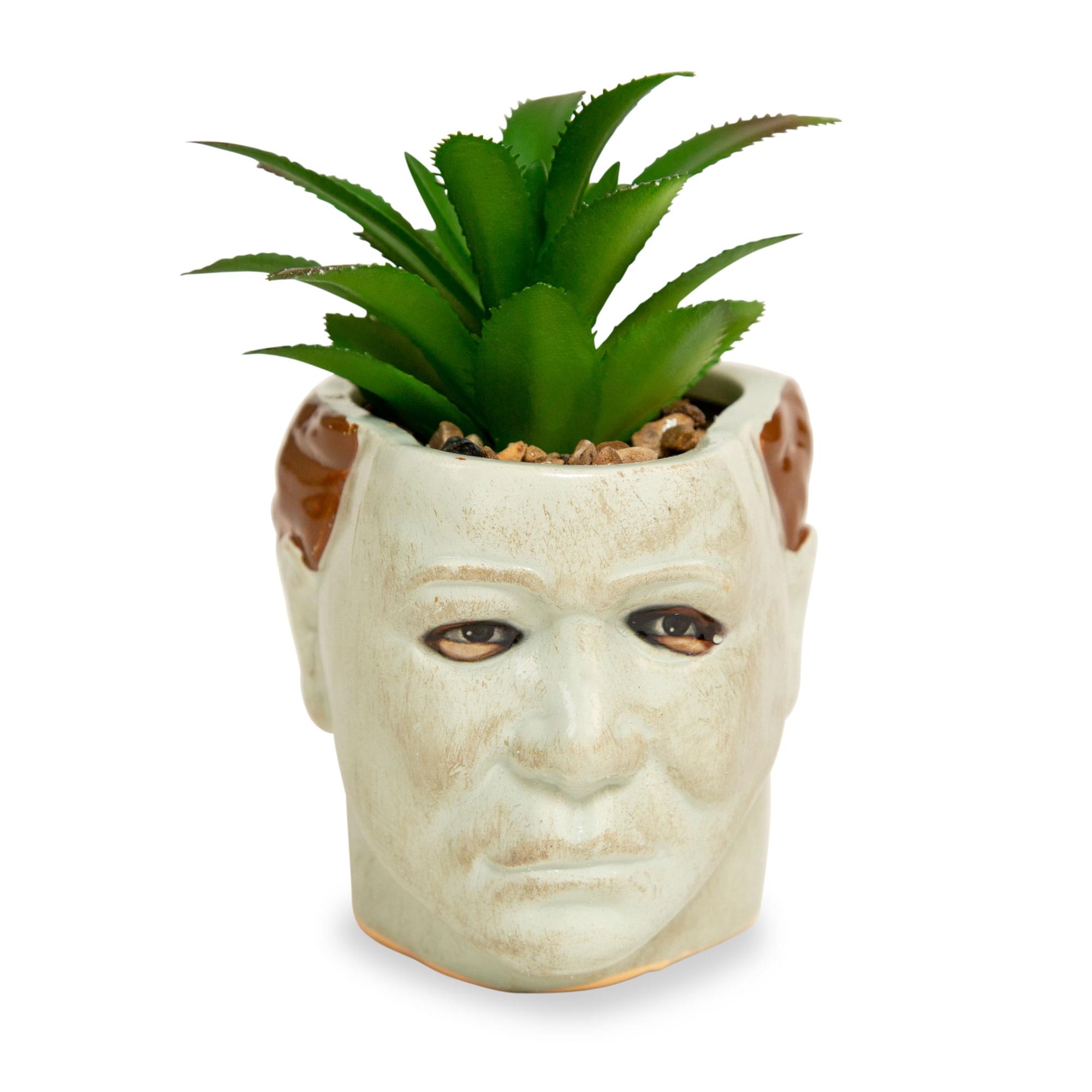halloween succulent pots Halloween Michael Myers 3" Ceramic Mini Planter With Artificial Succulent