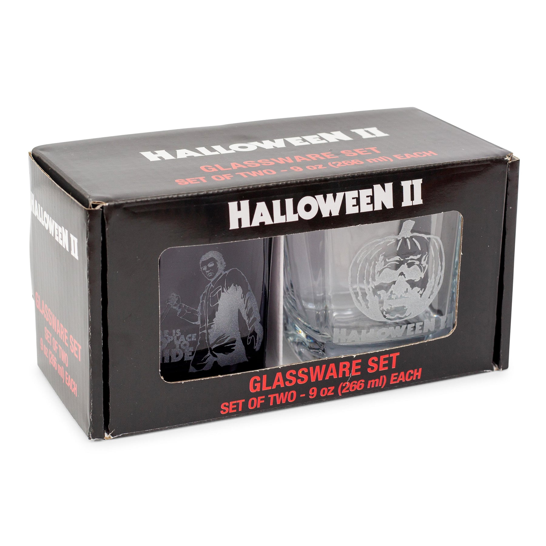 Halloween II Michael Myers 9-Ounce Etched Rocks Glasses | Set of 2