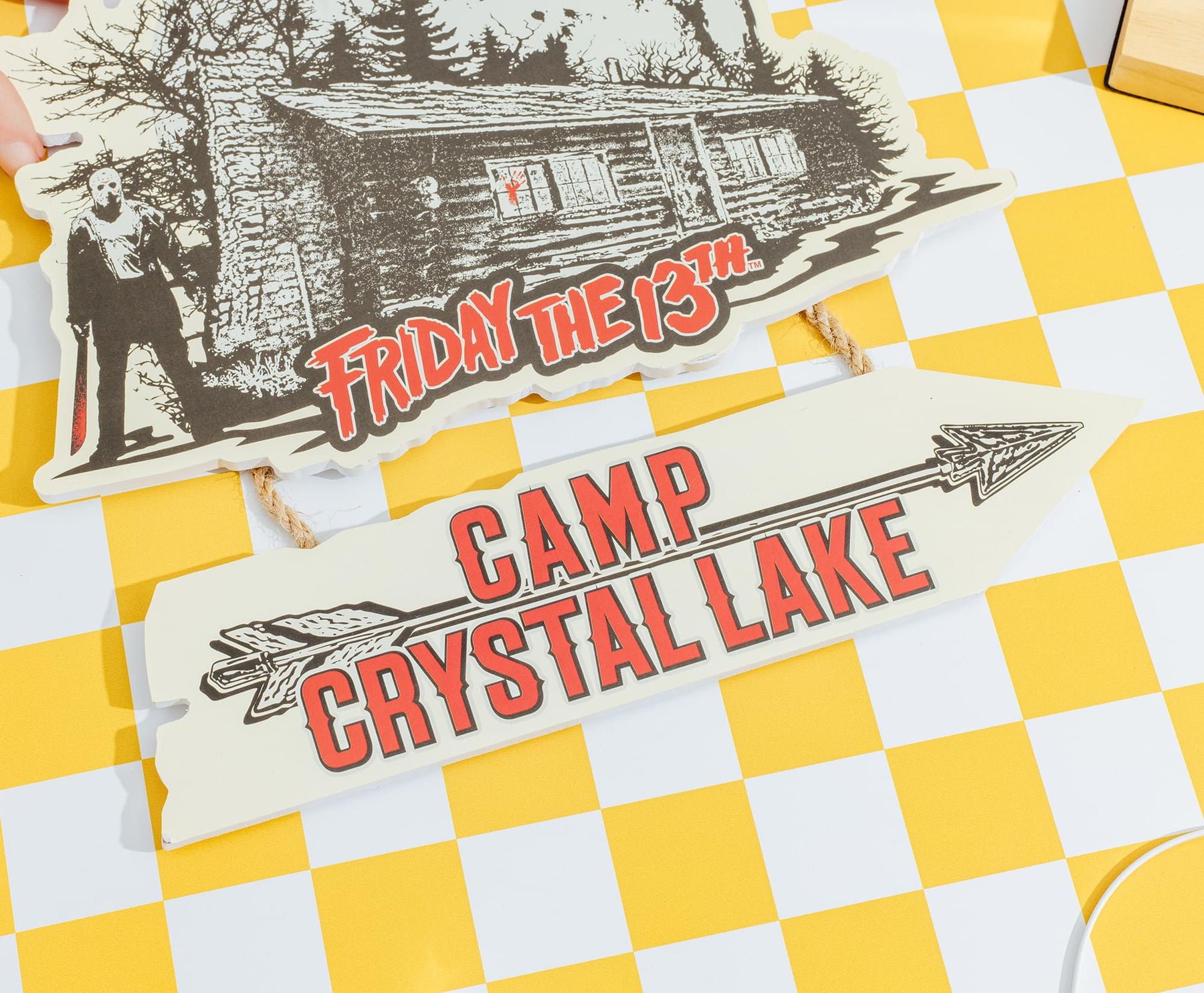 Friday The 13th Camp Crystal Lake Hanging Wall Sign | 9 x 9 Inches